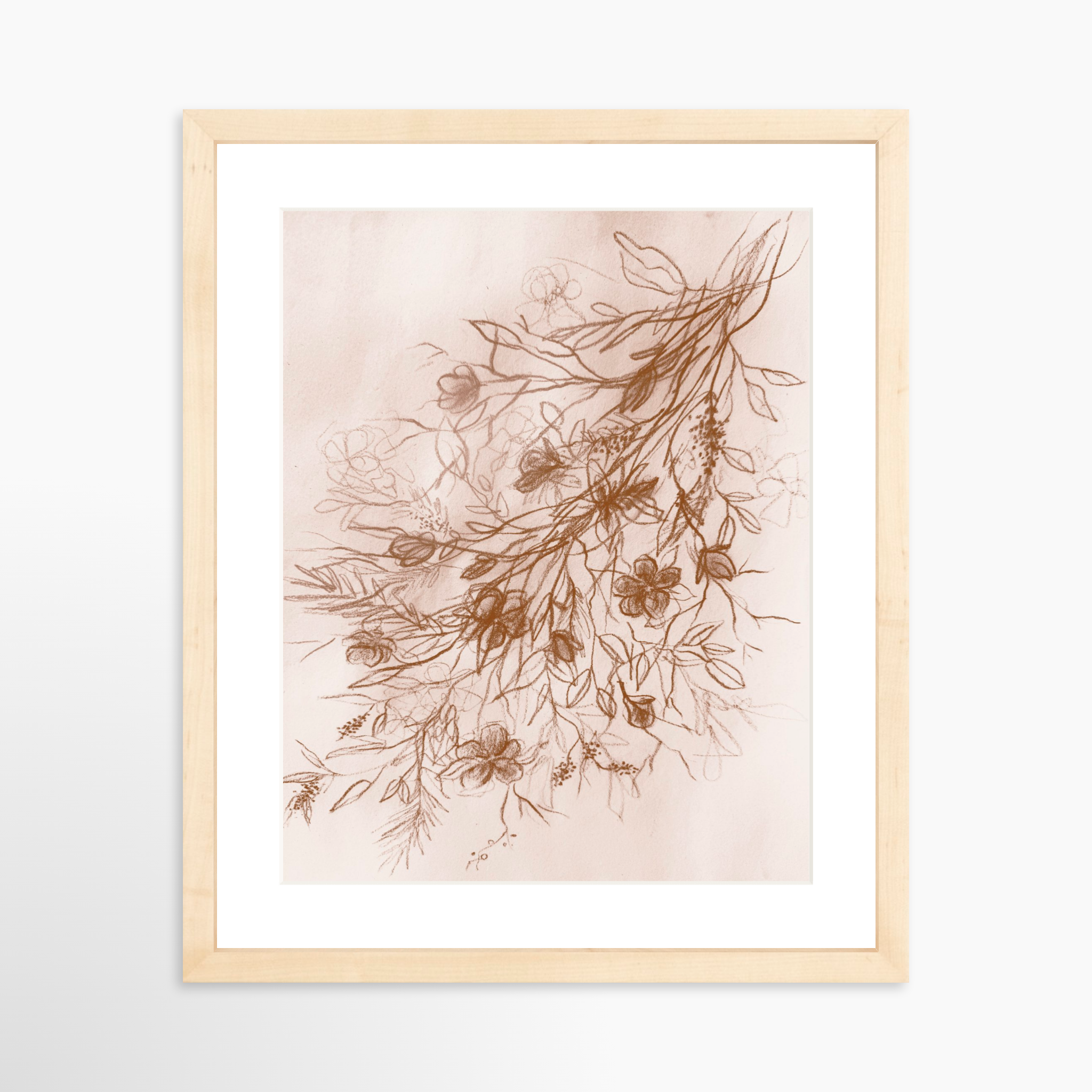 11x14 / Natural Frame + White Mat