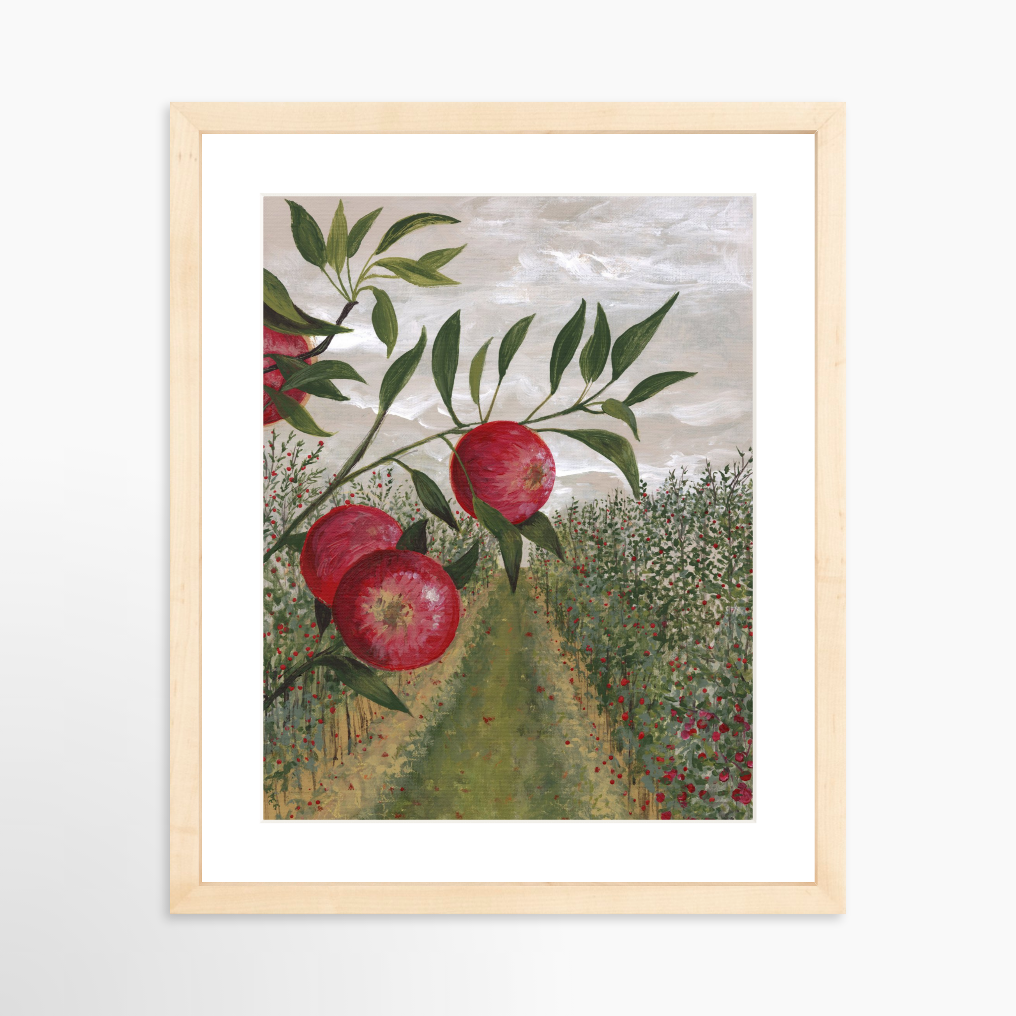 11x14 / Natural Frame + White Mat