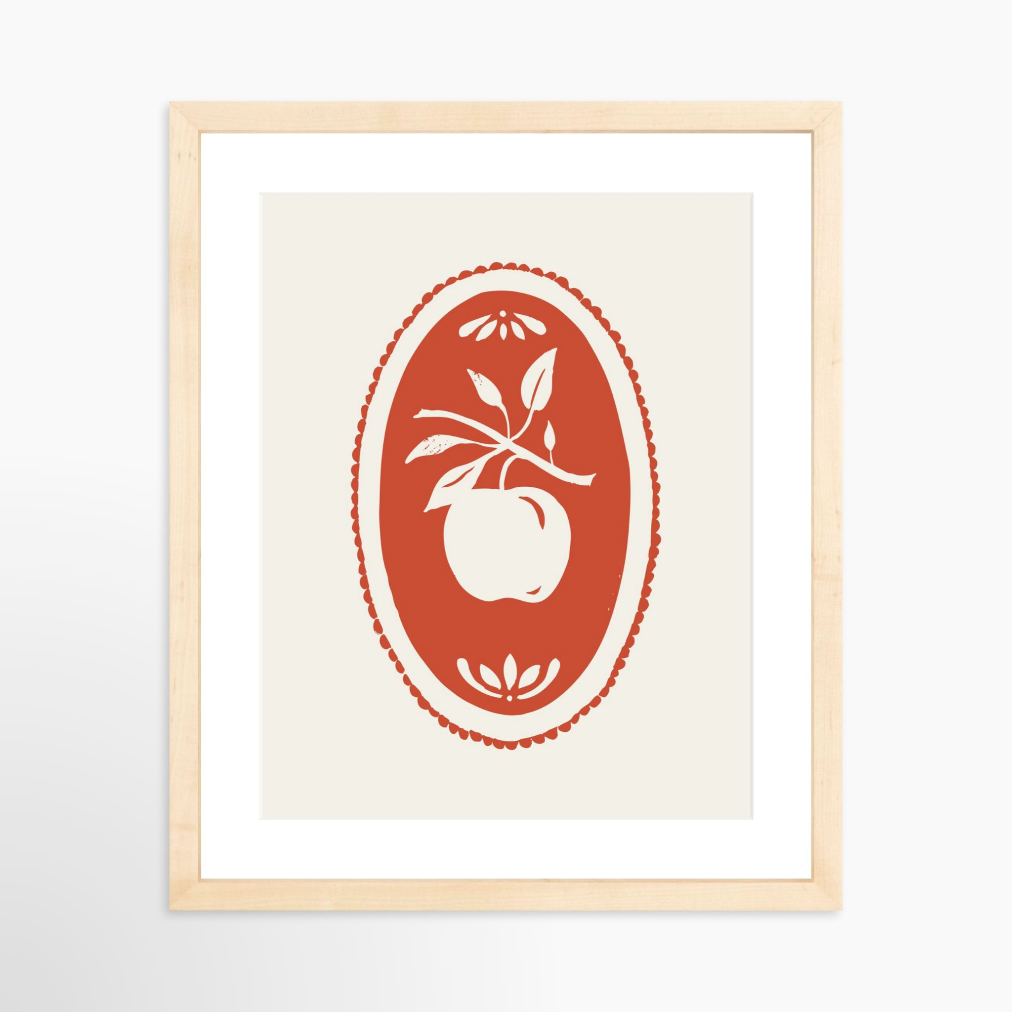 11x14 / Natural Frame + White Mat