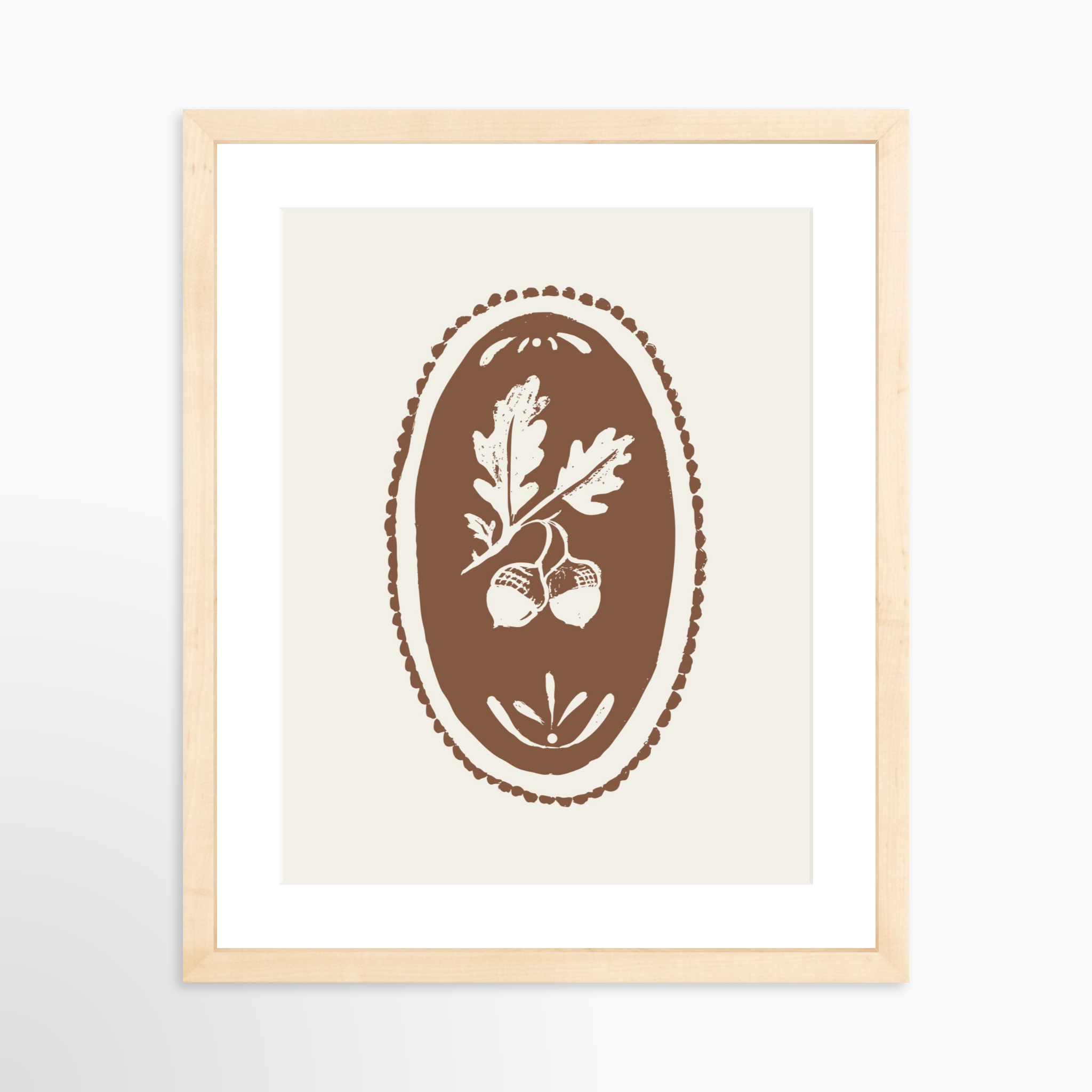 11x14 / Natural Frame + White Mat