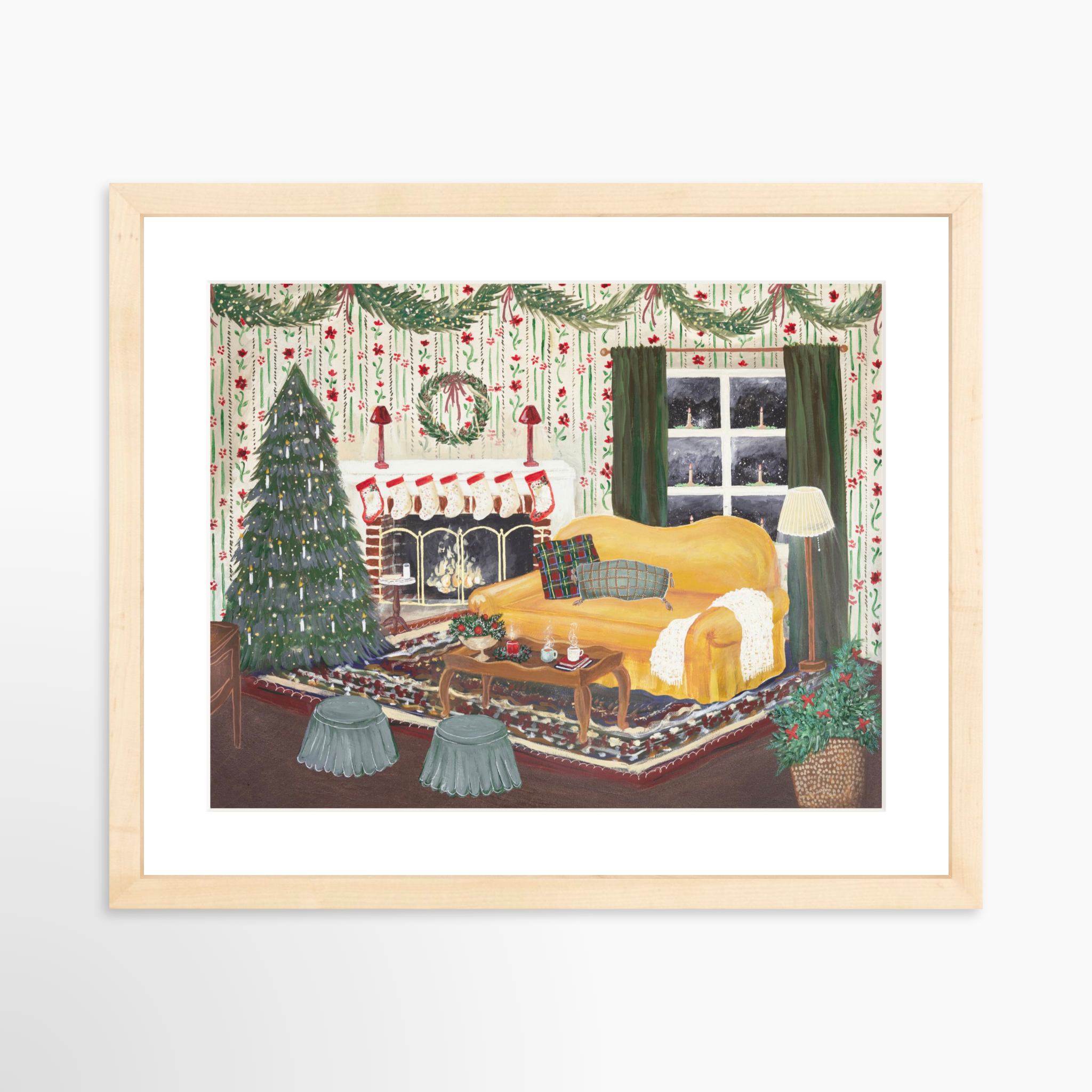 14x11 / Natural Frame + White Mat