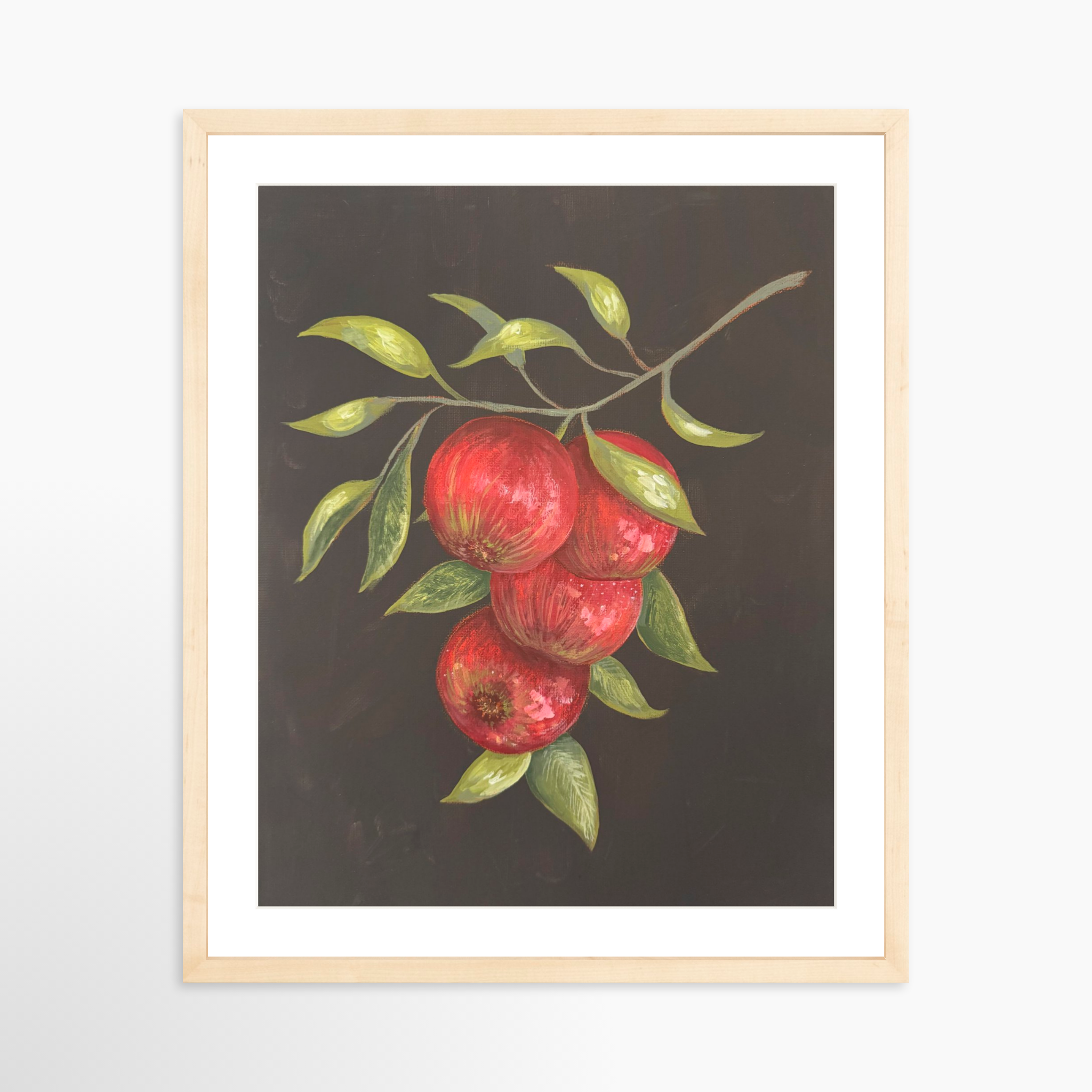 16x20 / Natural Frame + White Mat