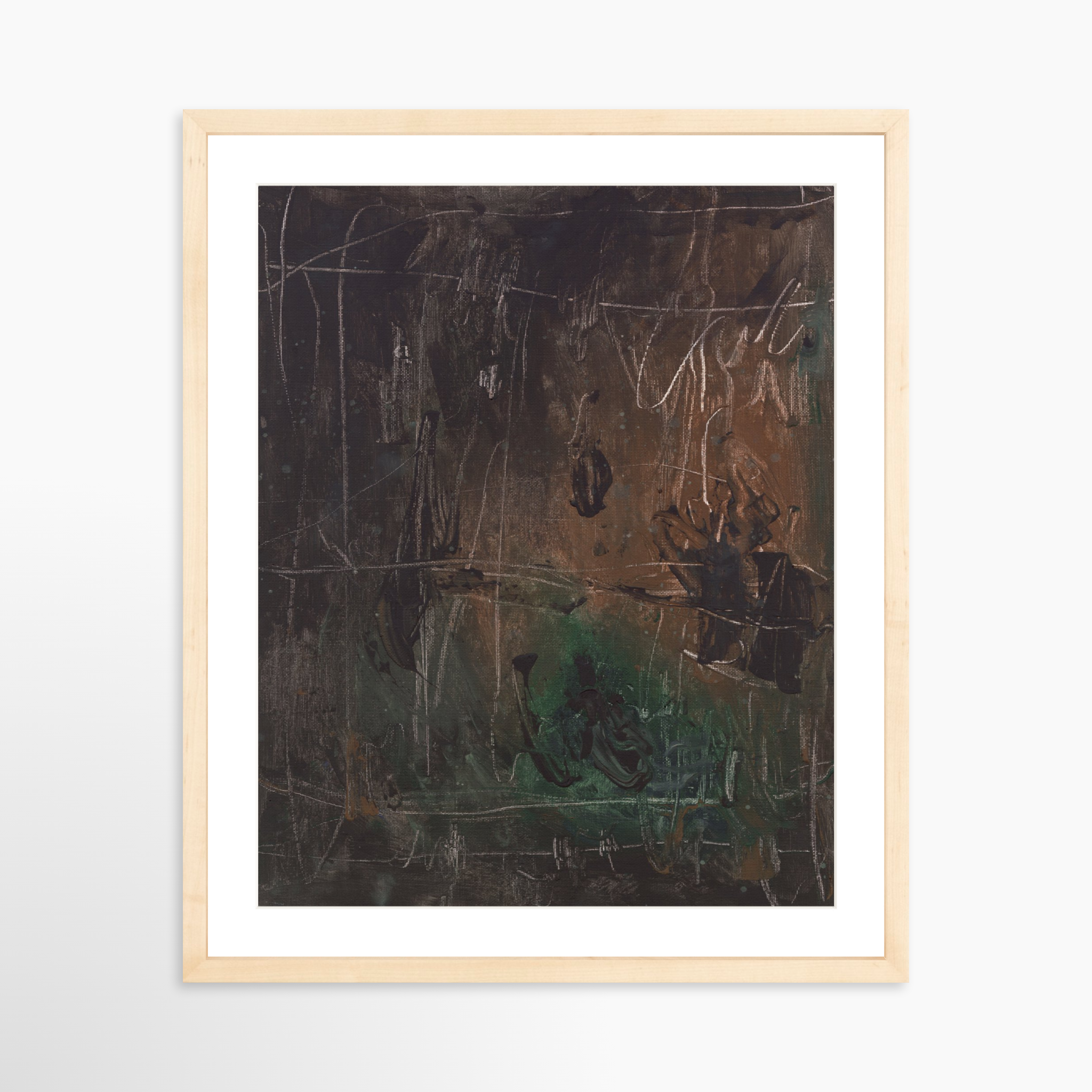 16x20 / Natural Frame + White Mat