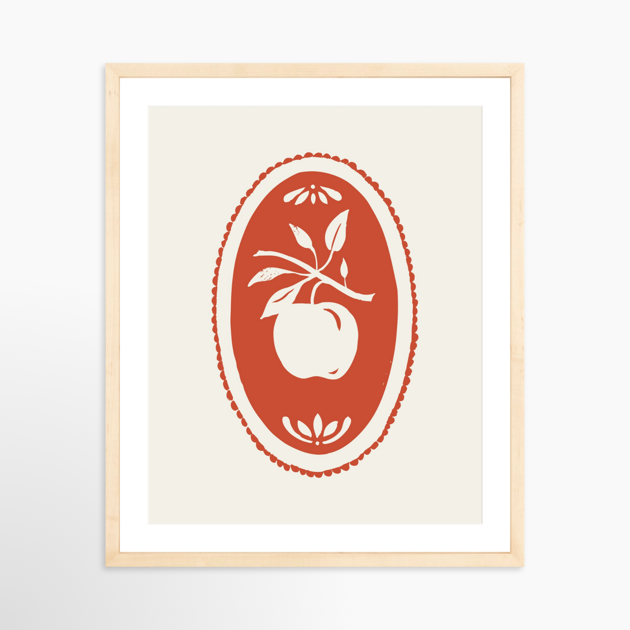 16x20 / Natural Frame + White Mat