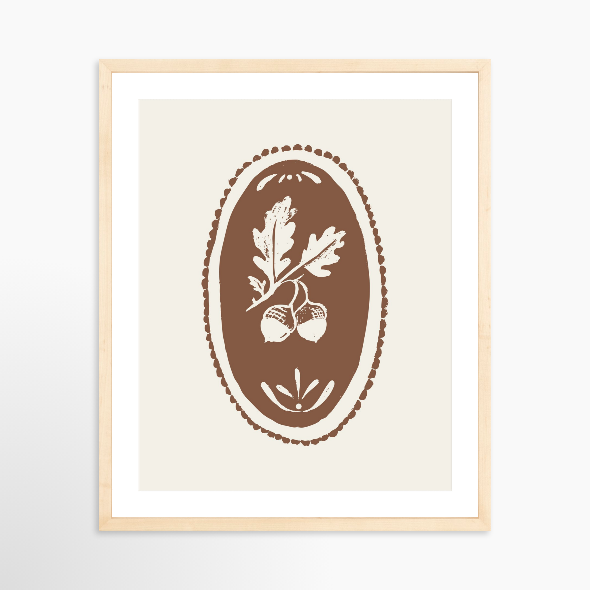 16x20 / Natural Frame + White Mat