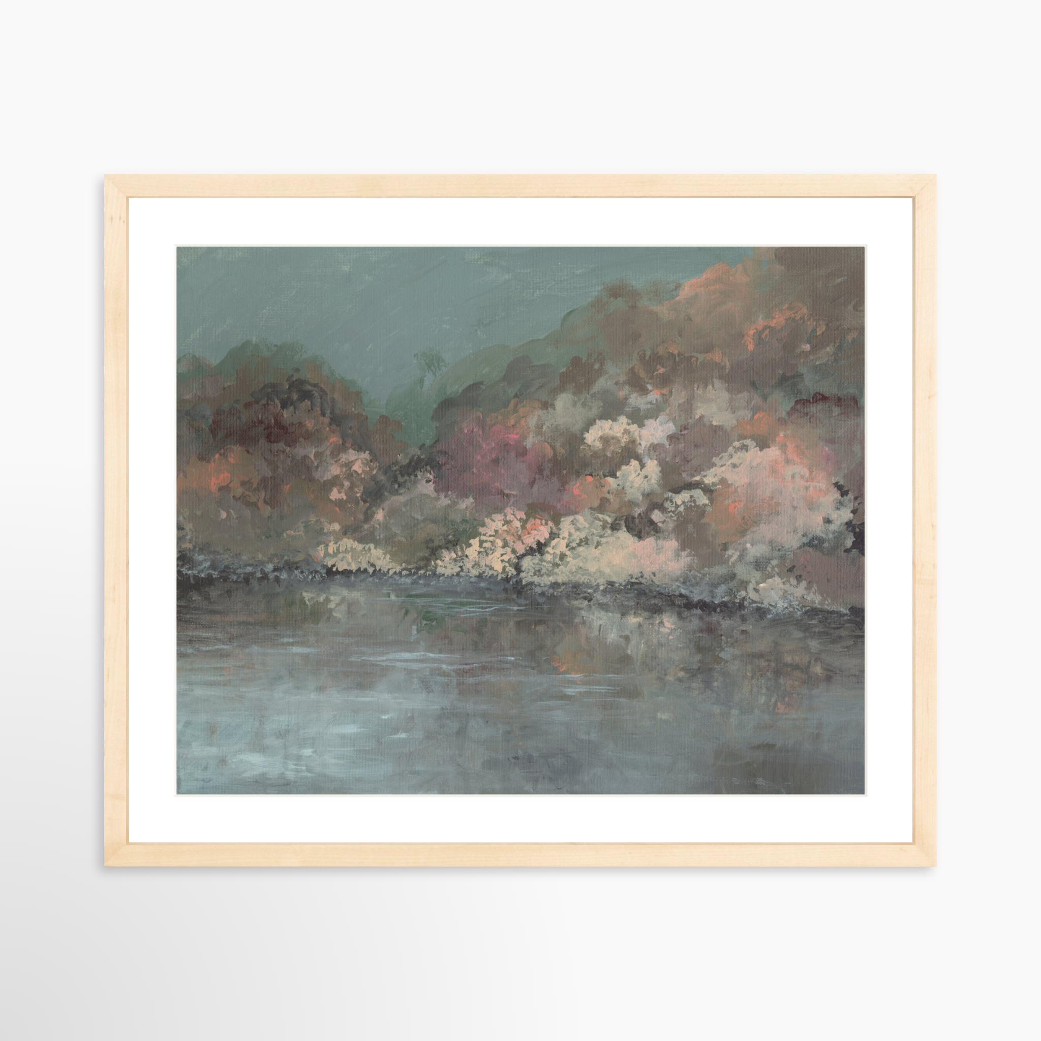 20x16 / Natural Frame + White Mat