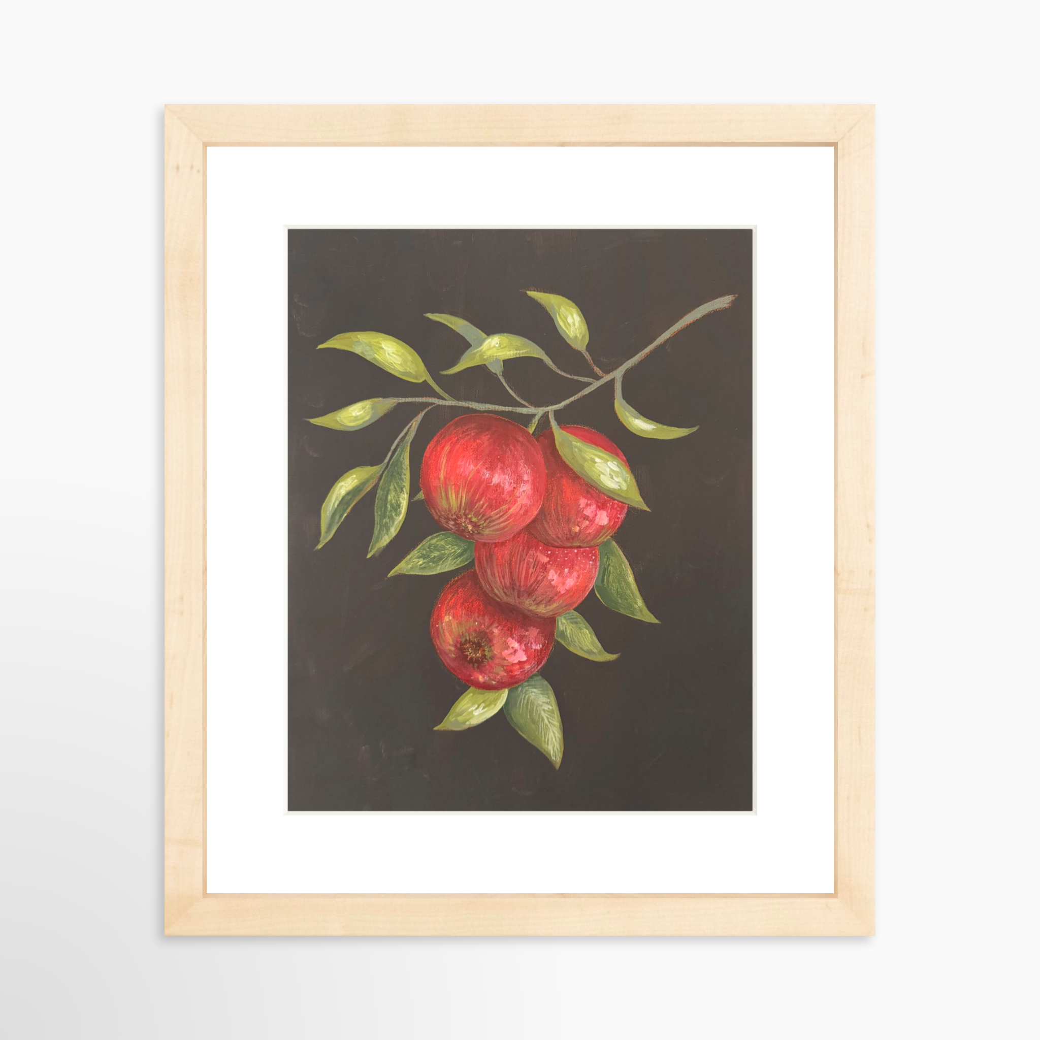 8x10 / Natural Frame + White Mat