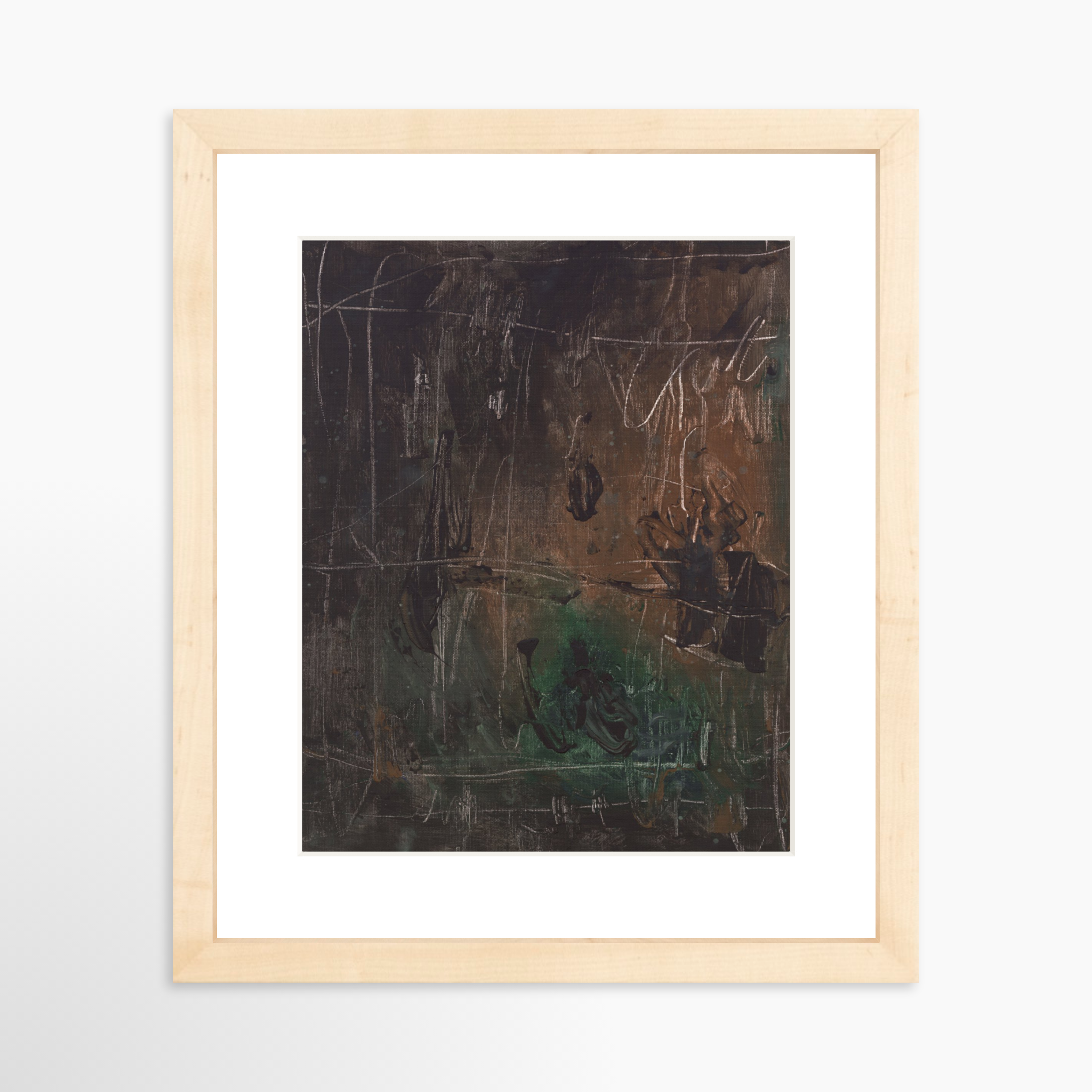 8x10 / Natural Frame + White Mat