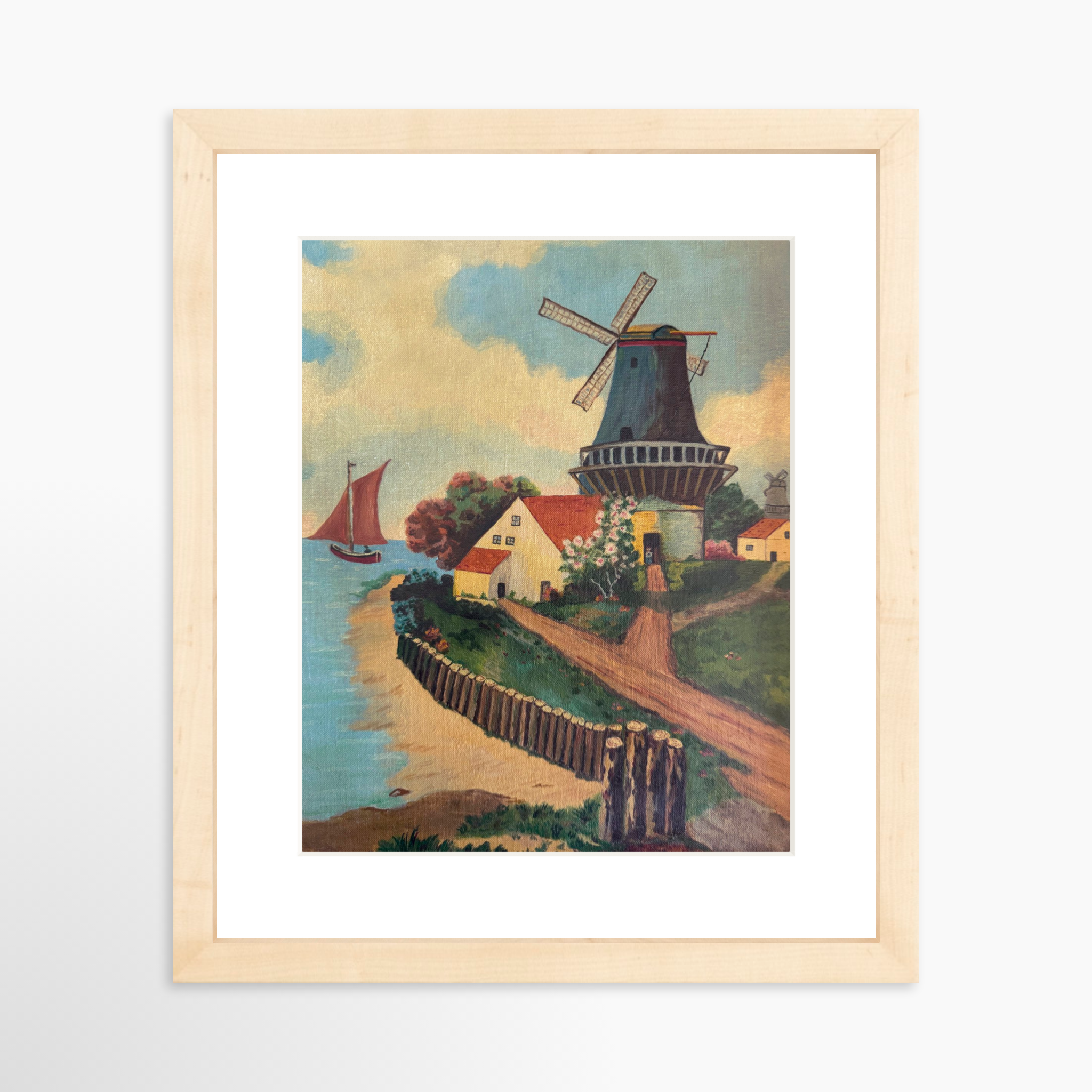 8x10 / Natural Frame + White Mat