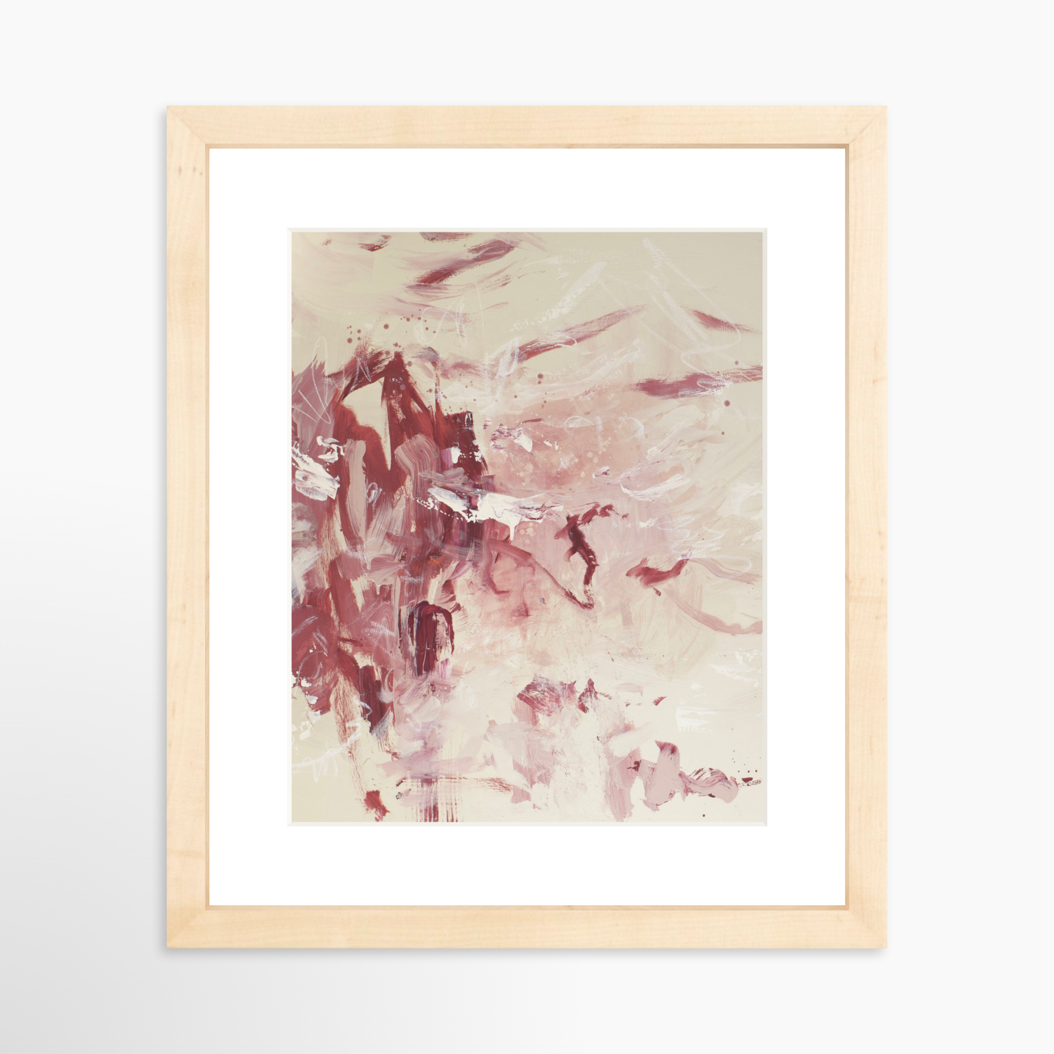 8x10 / Natural Frame + White Mat