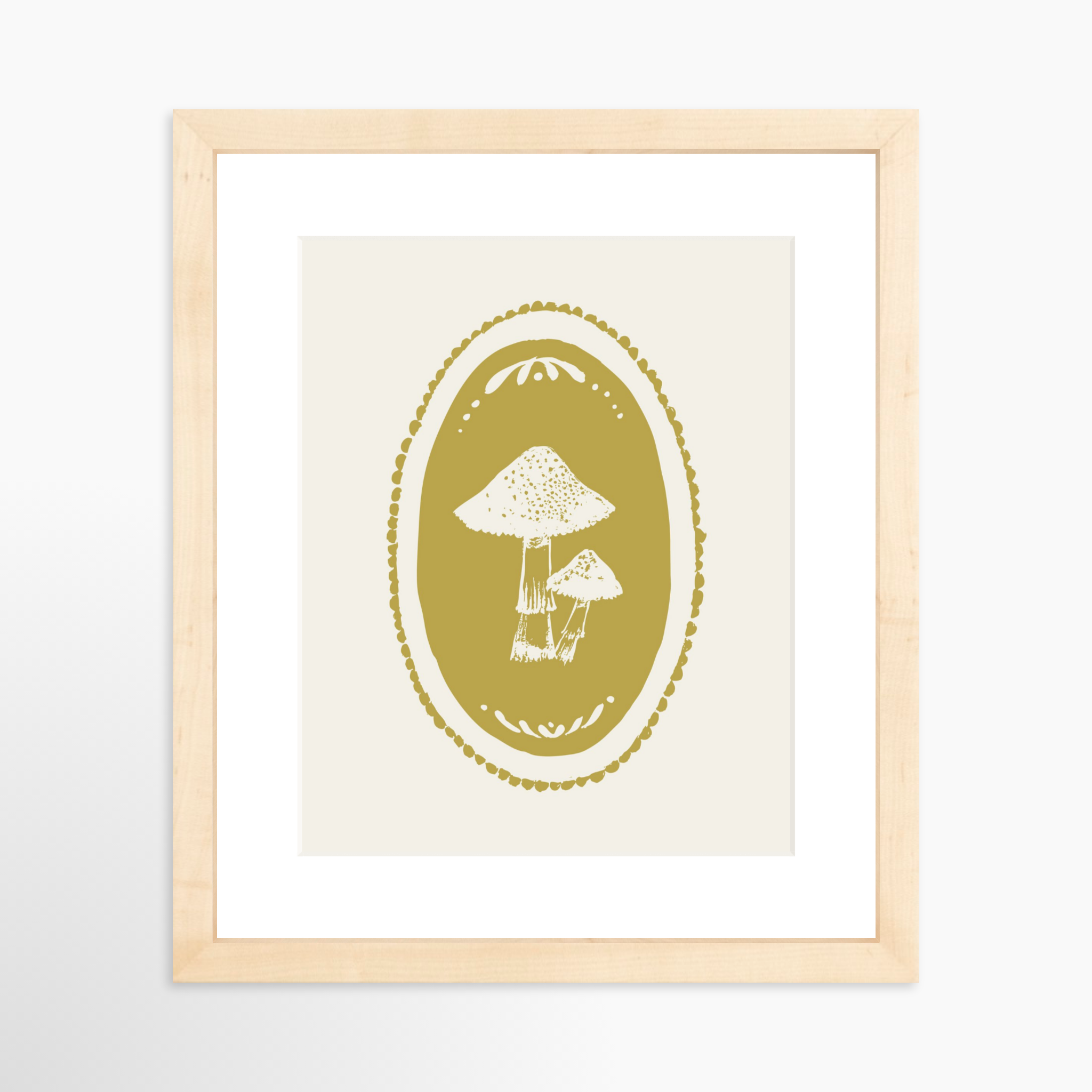 8x10 / Natural Frame + White Mat