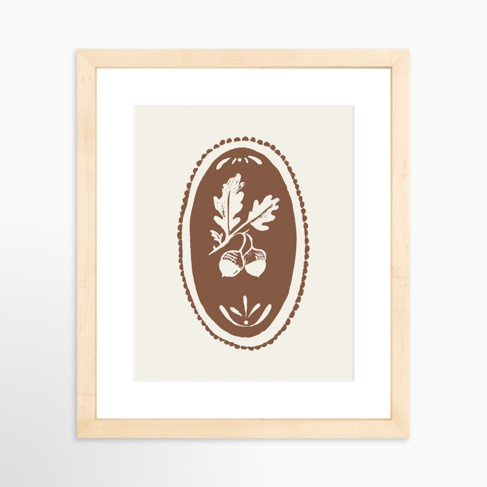 8x10 / Natural Frame + White Mat