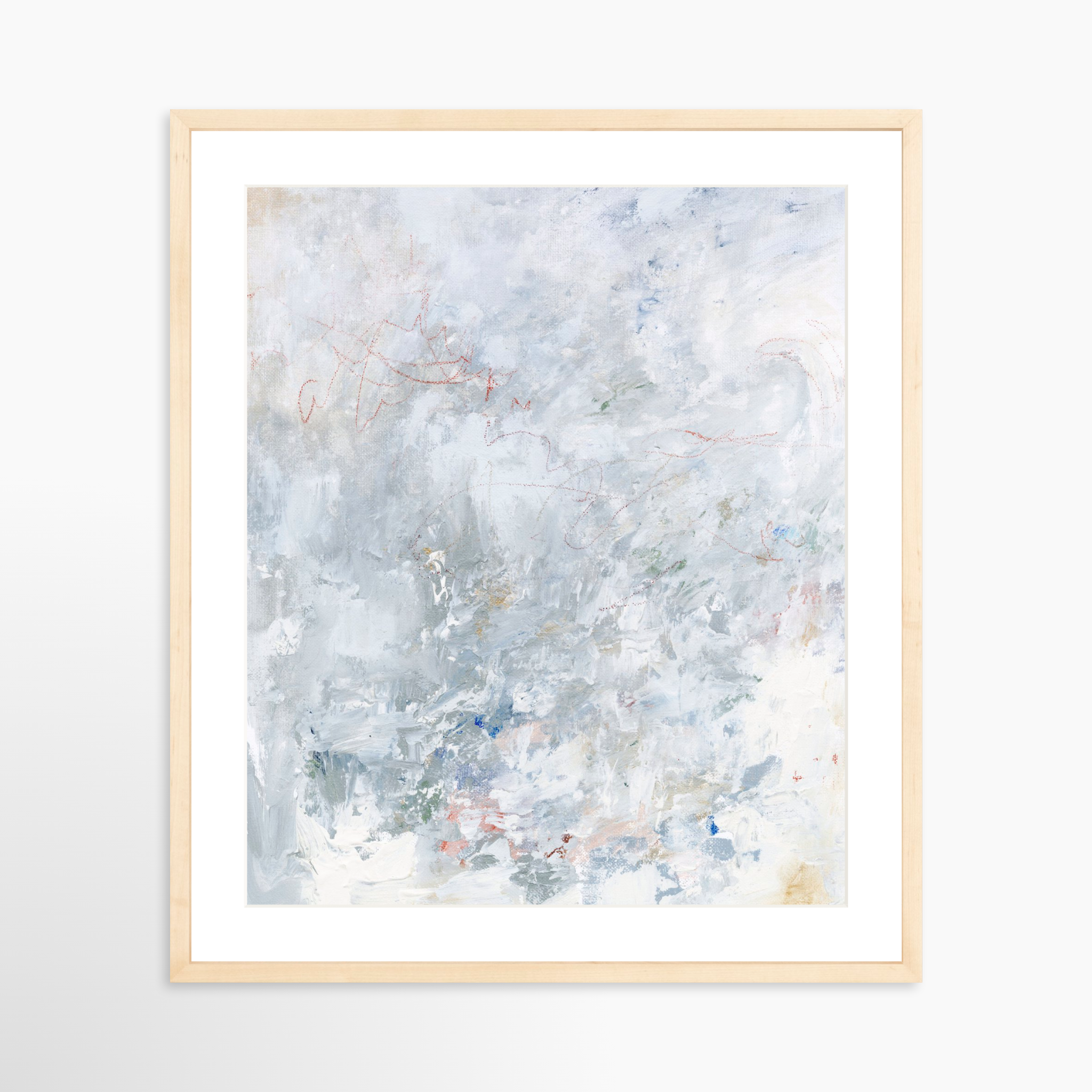 20x25 / Natural Frame + White Mat