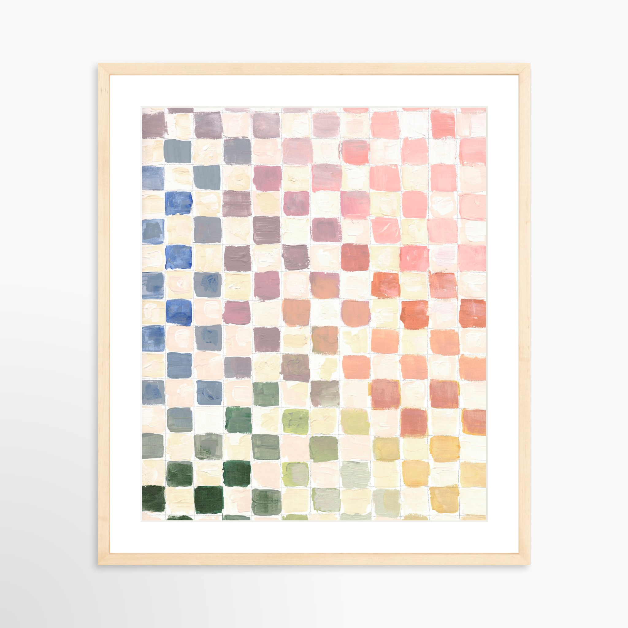 20x25 / Natural Frame + White Mat