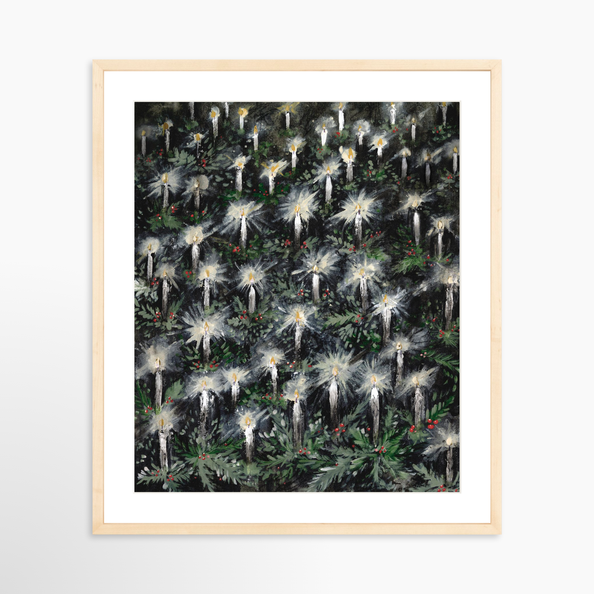 20x25 / Natural Frame + White Mat
