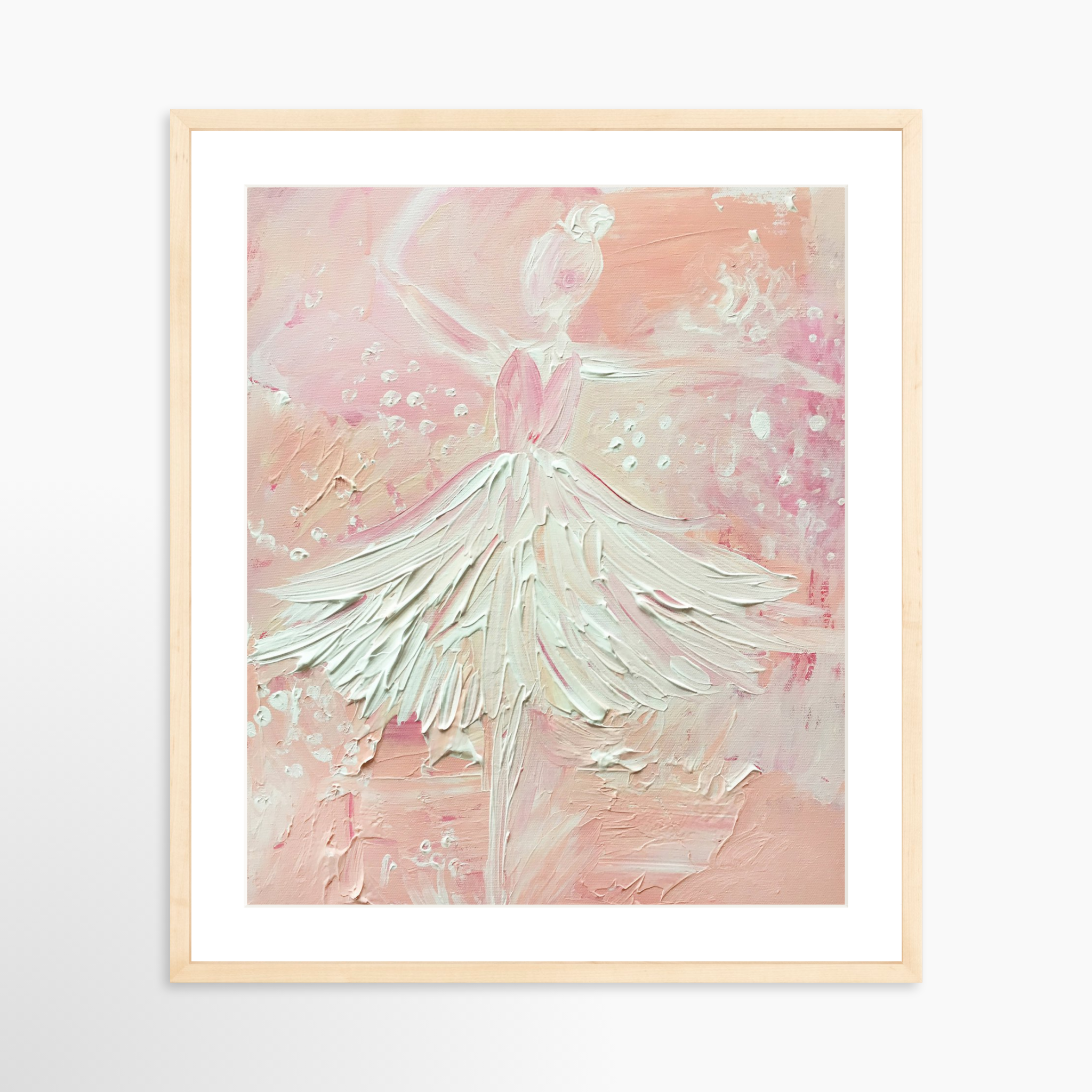 20x25 / Natural Frame + White Mat