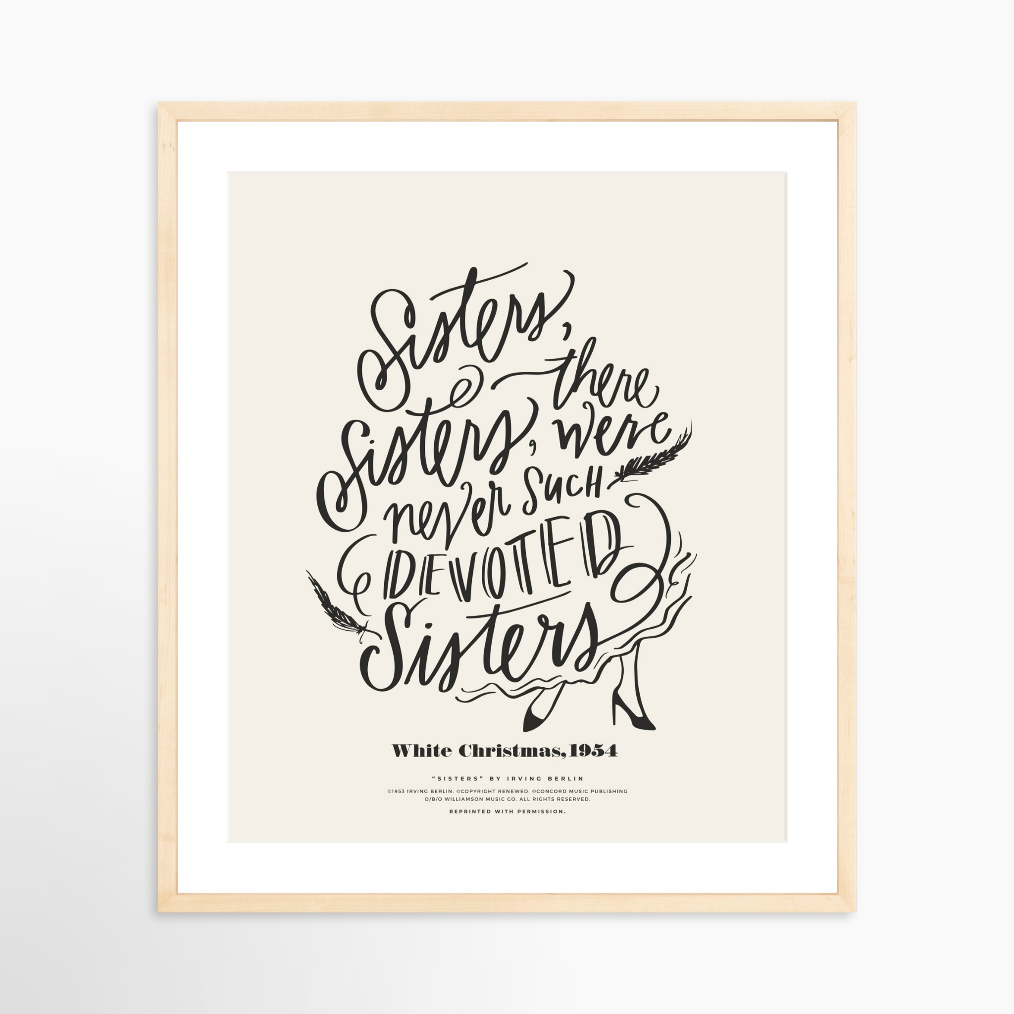 20x25 / Natural Frame + White Mat