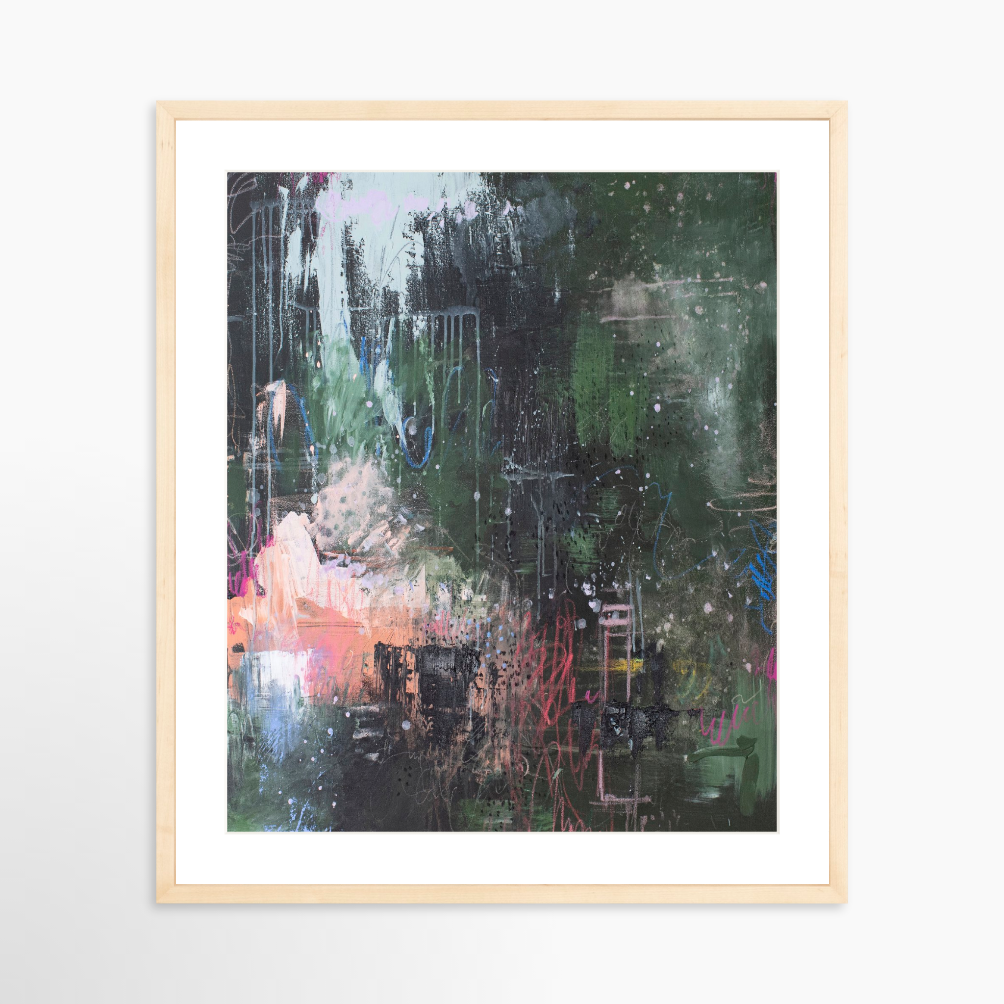 20x25 / Natural Frame + White Mat