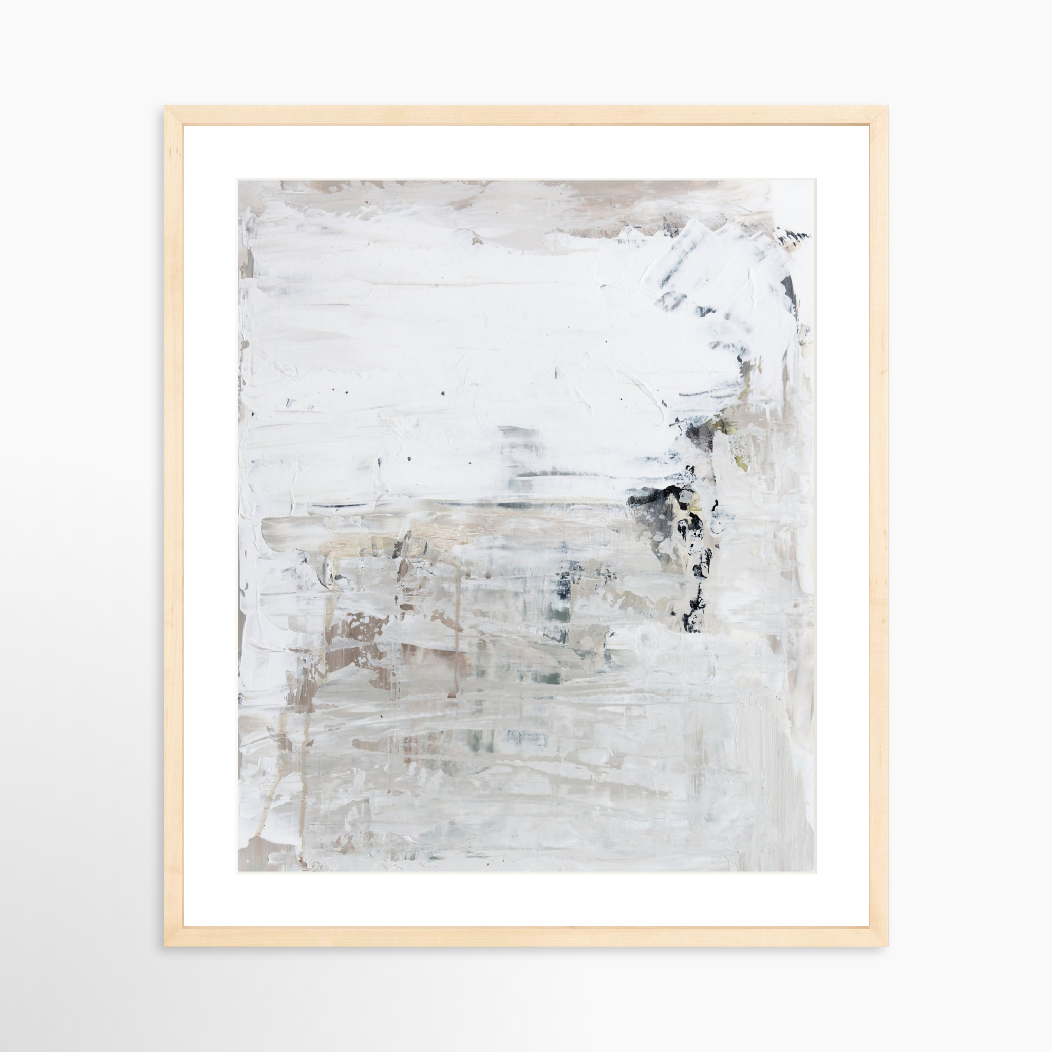 20x25 / Natural Frame + White Mat