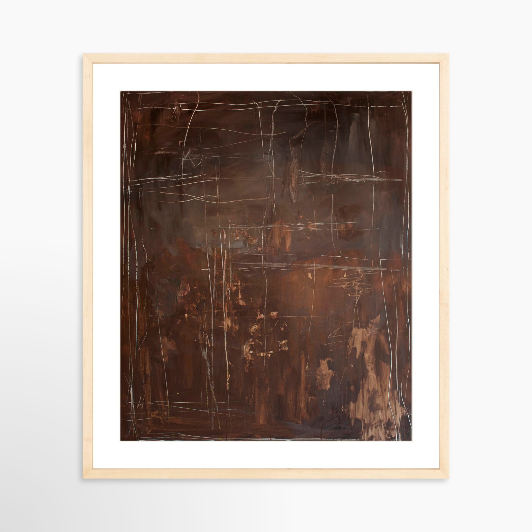 20x25 / Natural Frame + White Mat