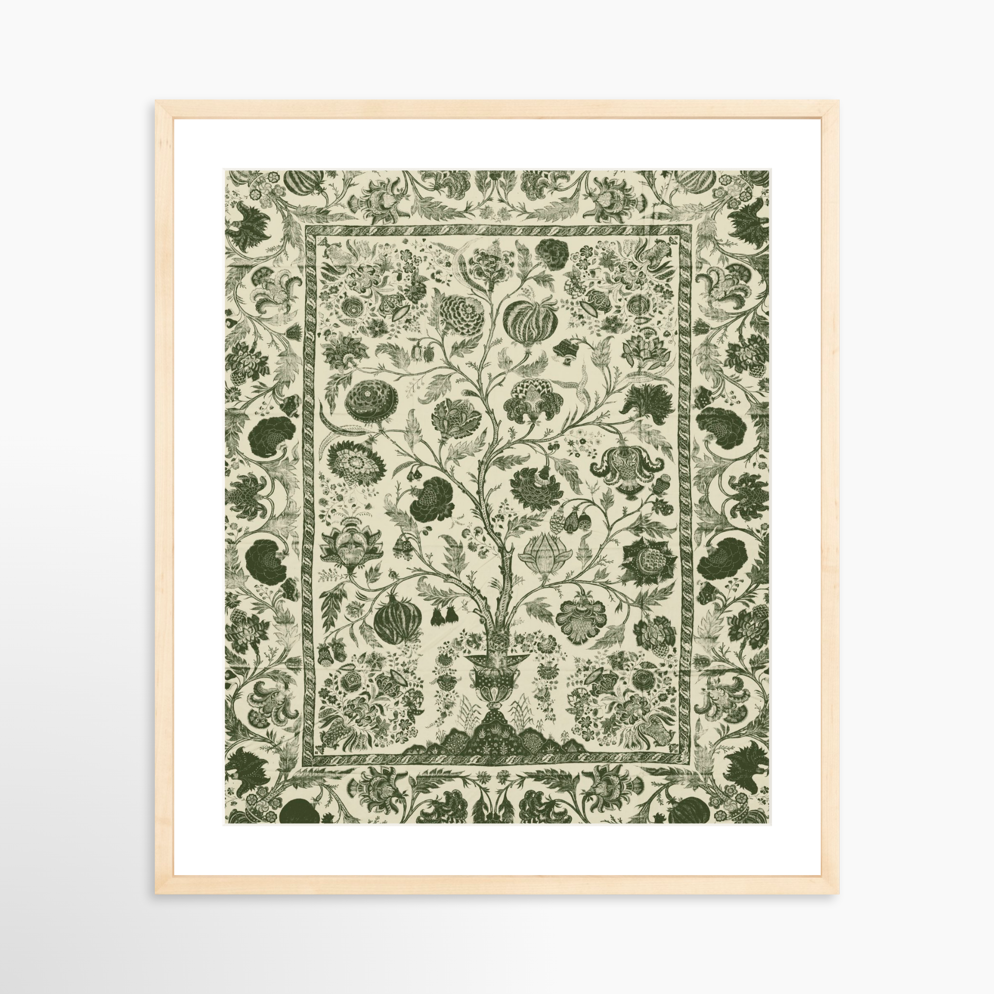 20x25 / Natural Frame + White Mat