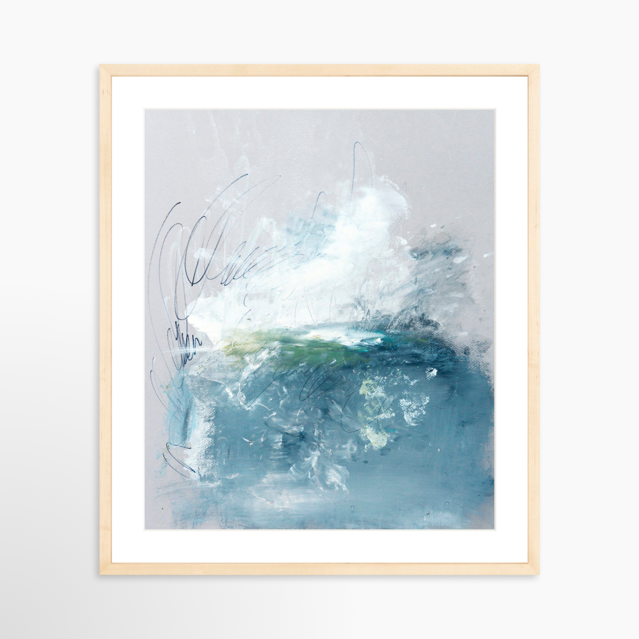 20x25 / Natural Frame + White Mat