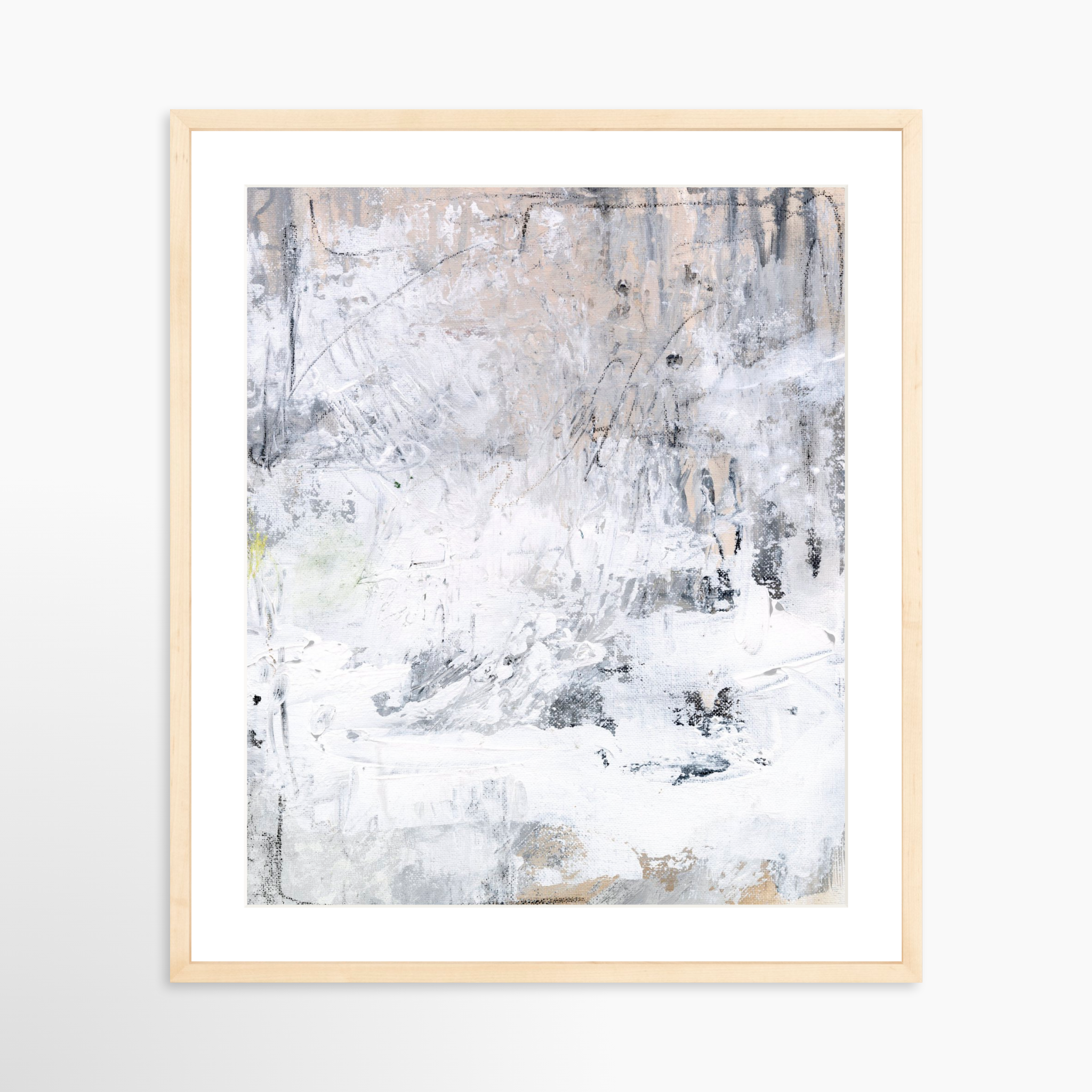 20x25 / Natural Frame + White Mat