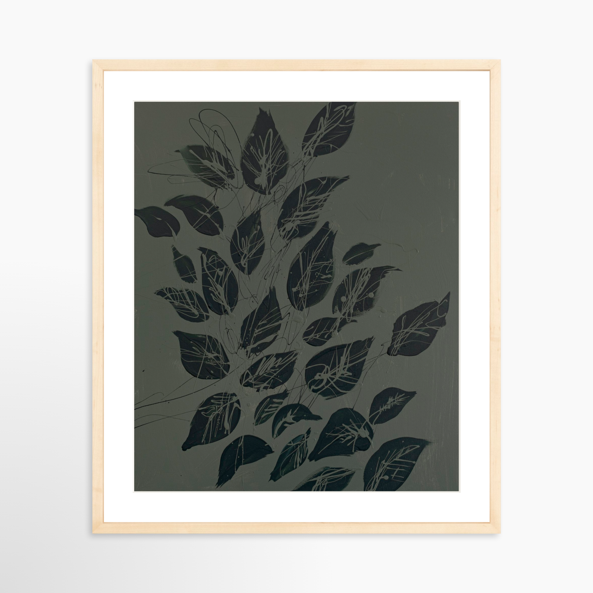 20x25 / Natural Frame + White Mat