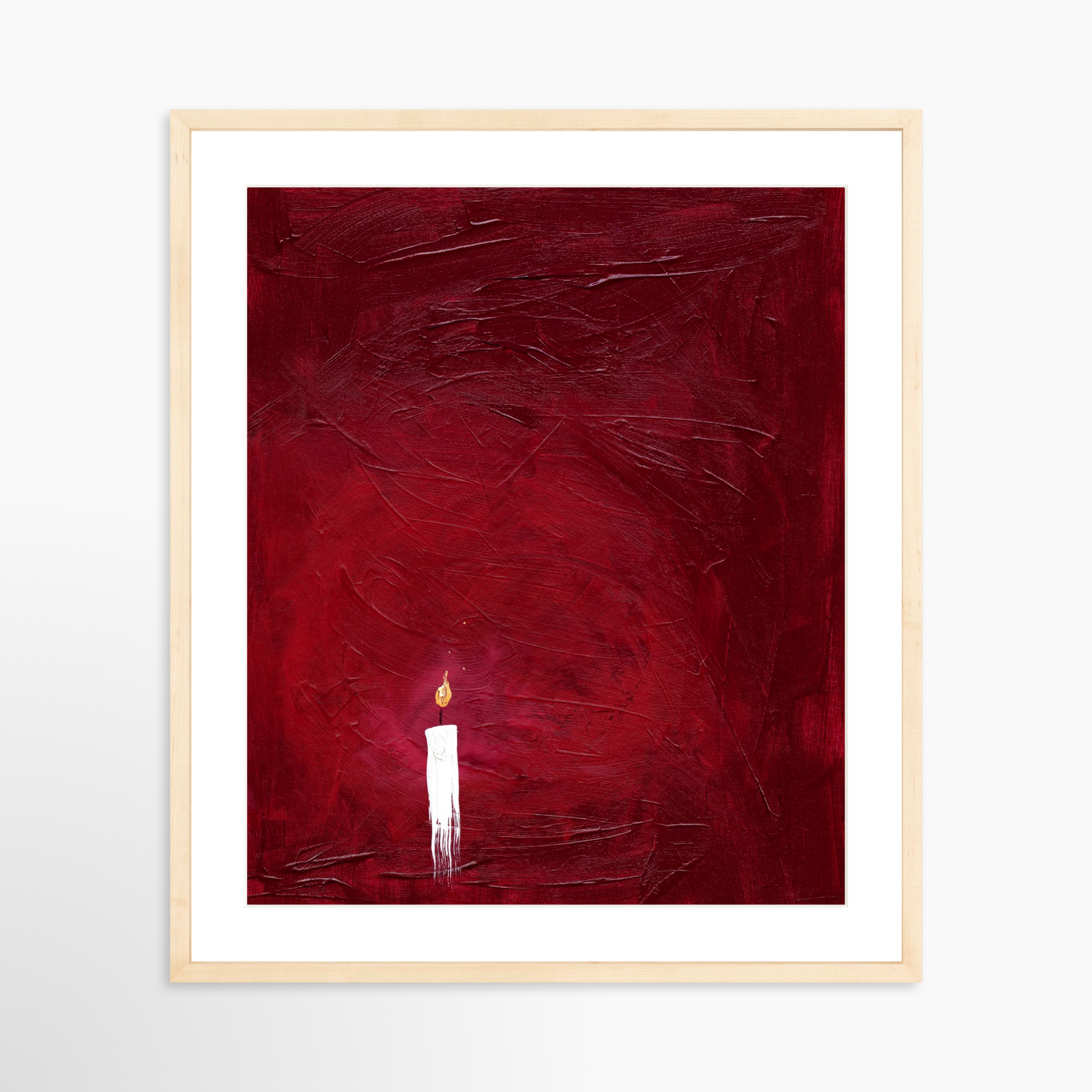 20x25 / Natural Frame + White Mat