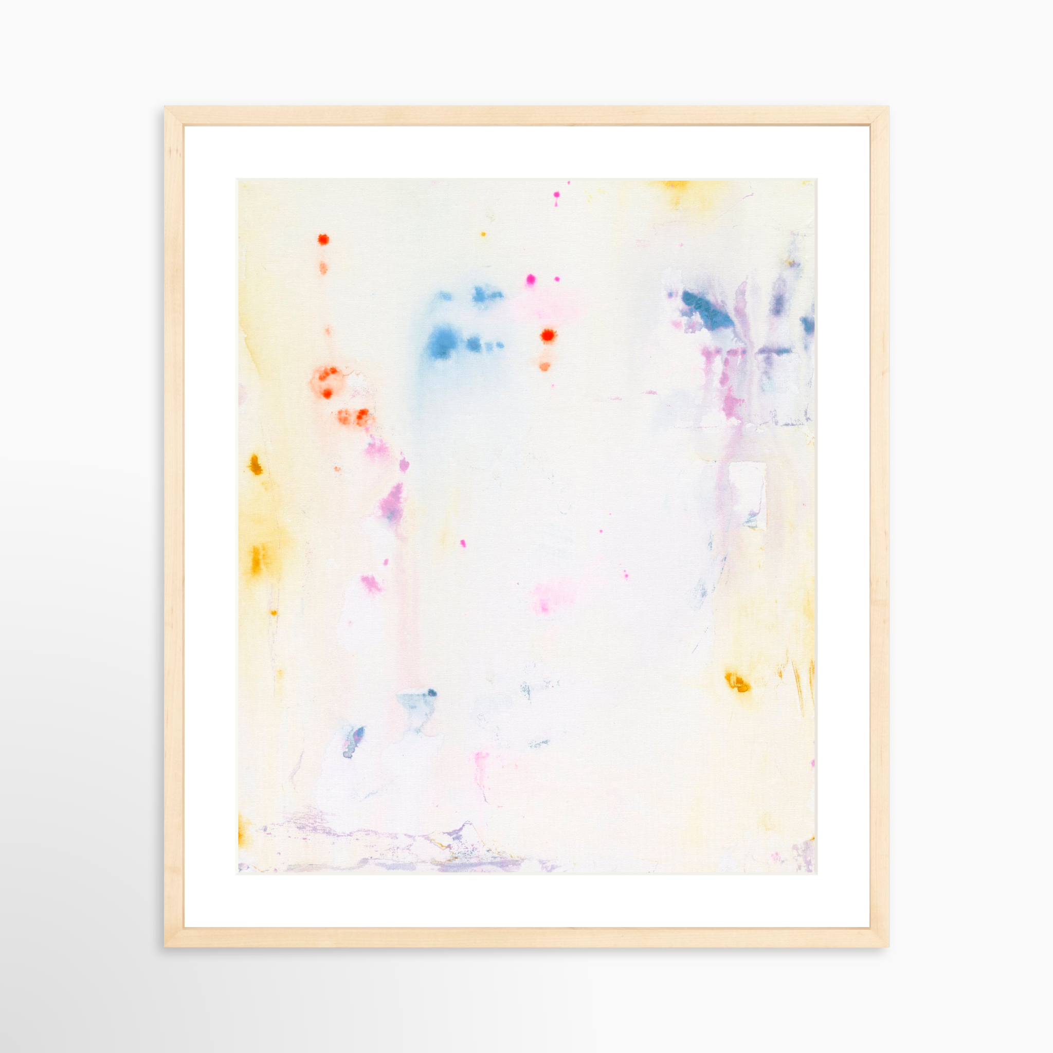 20x25 / Natural Frame + White Mat