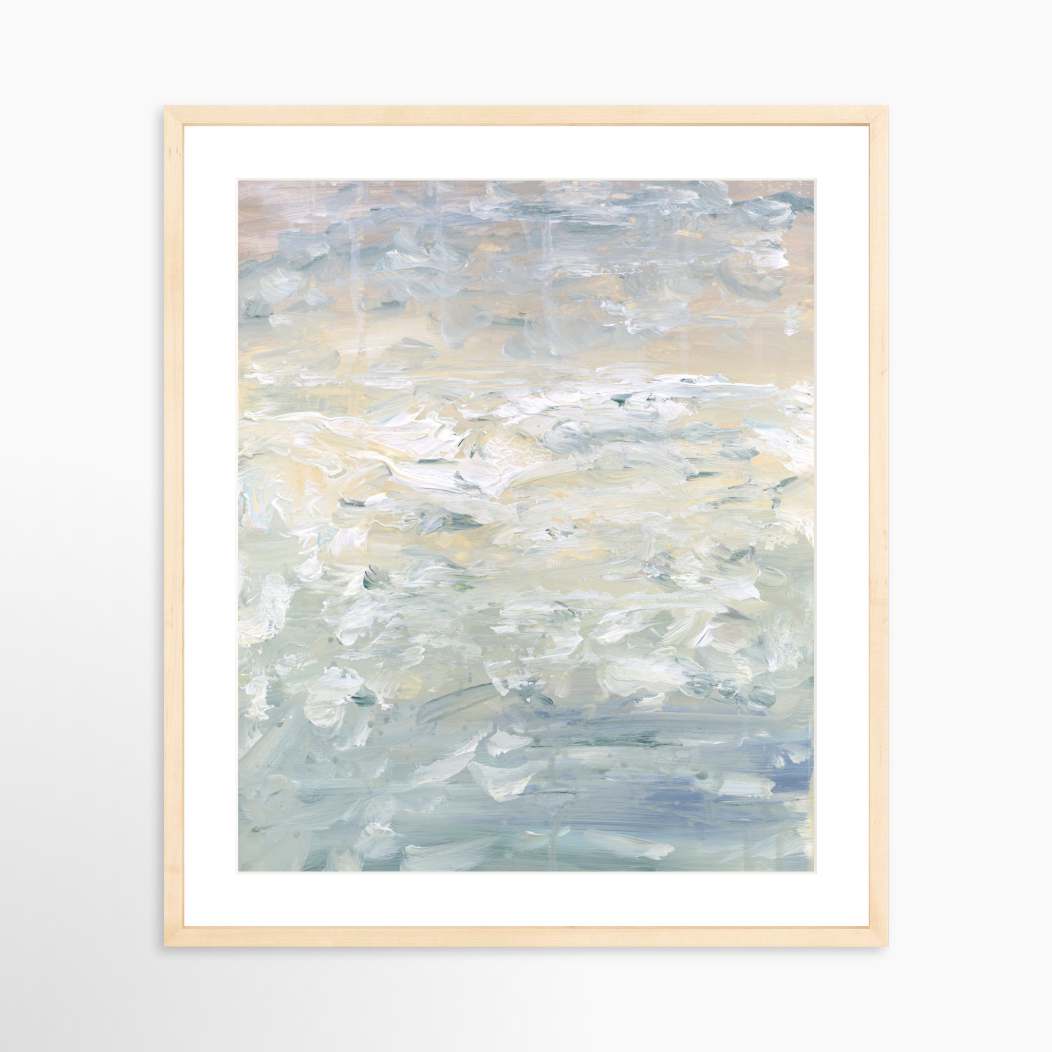 20x25 / Natural Frame + White Mat