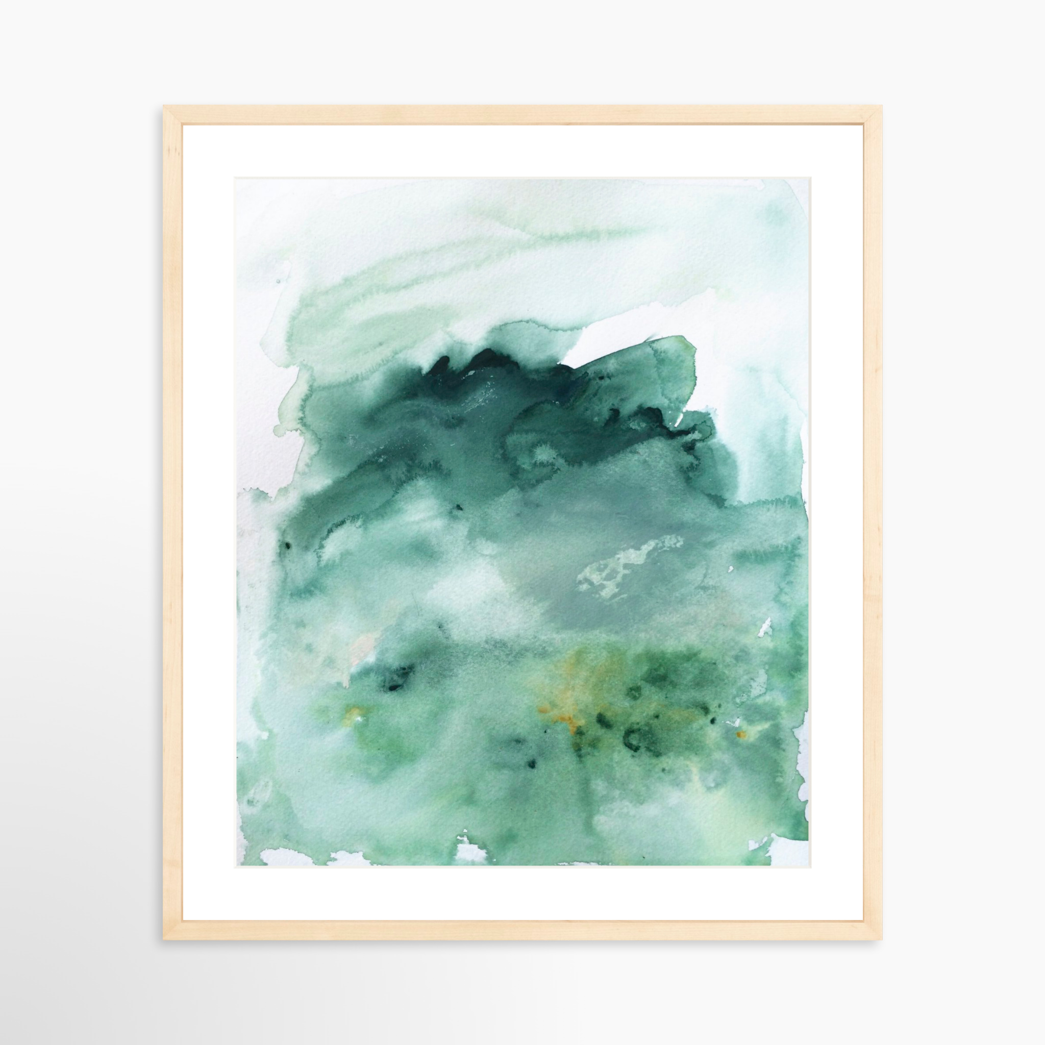 20x25 / Natural Frame + White Mat