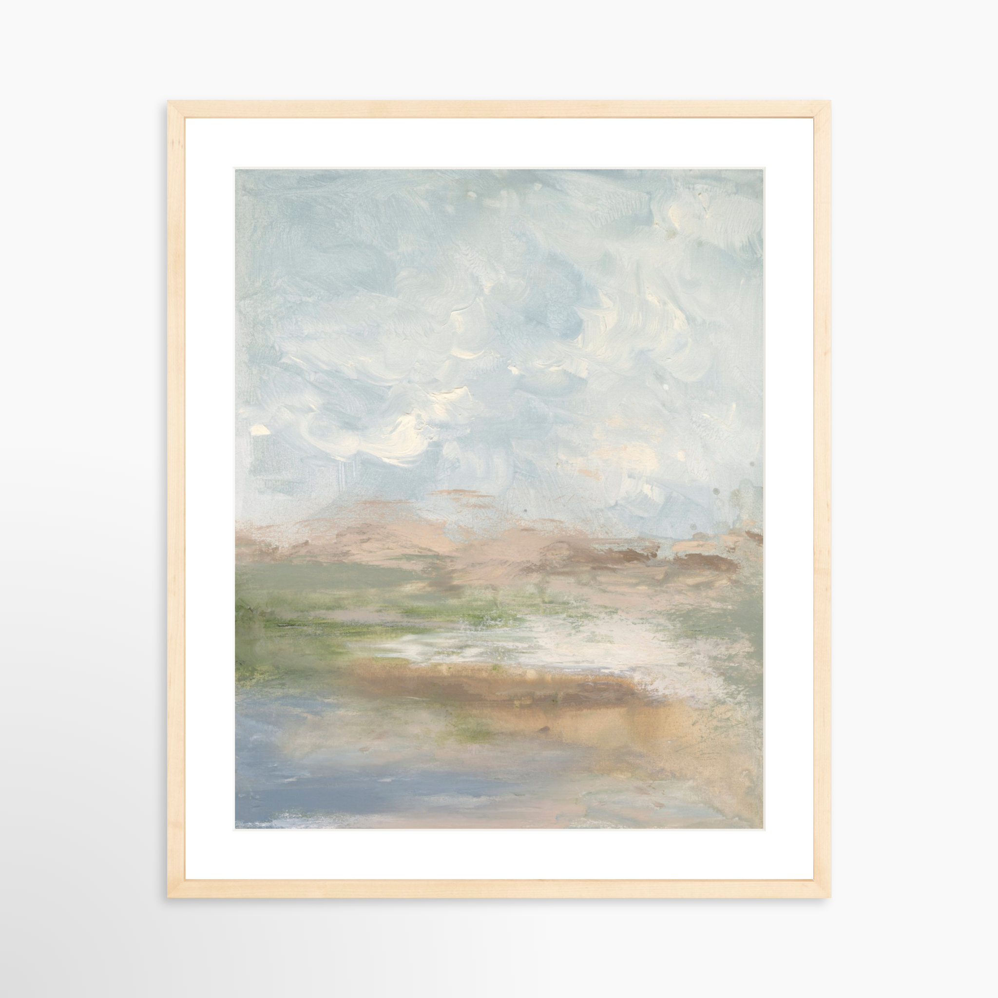 20x25 / Natural Frame + White Mat
