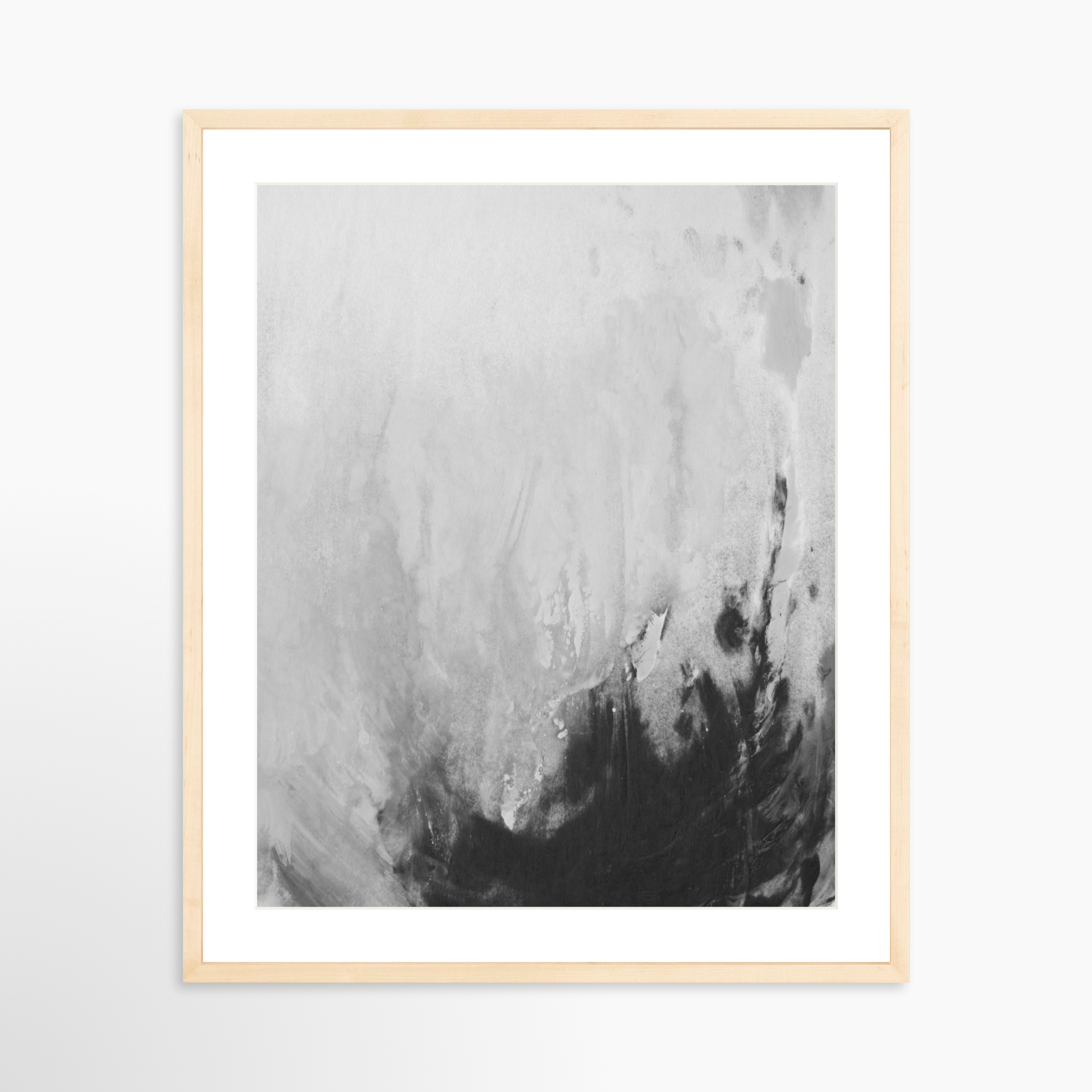 20x25 / Natural Frame + White Mat