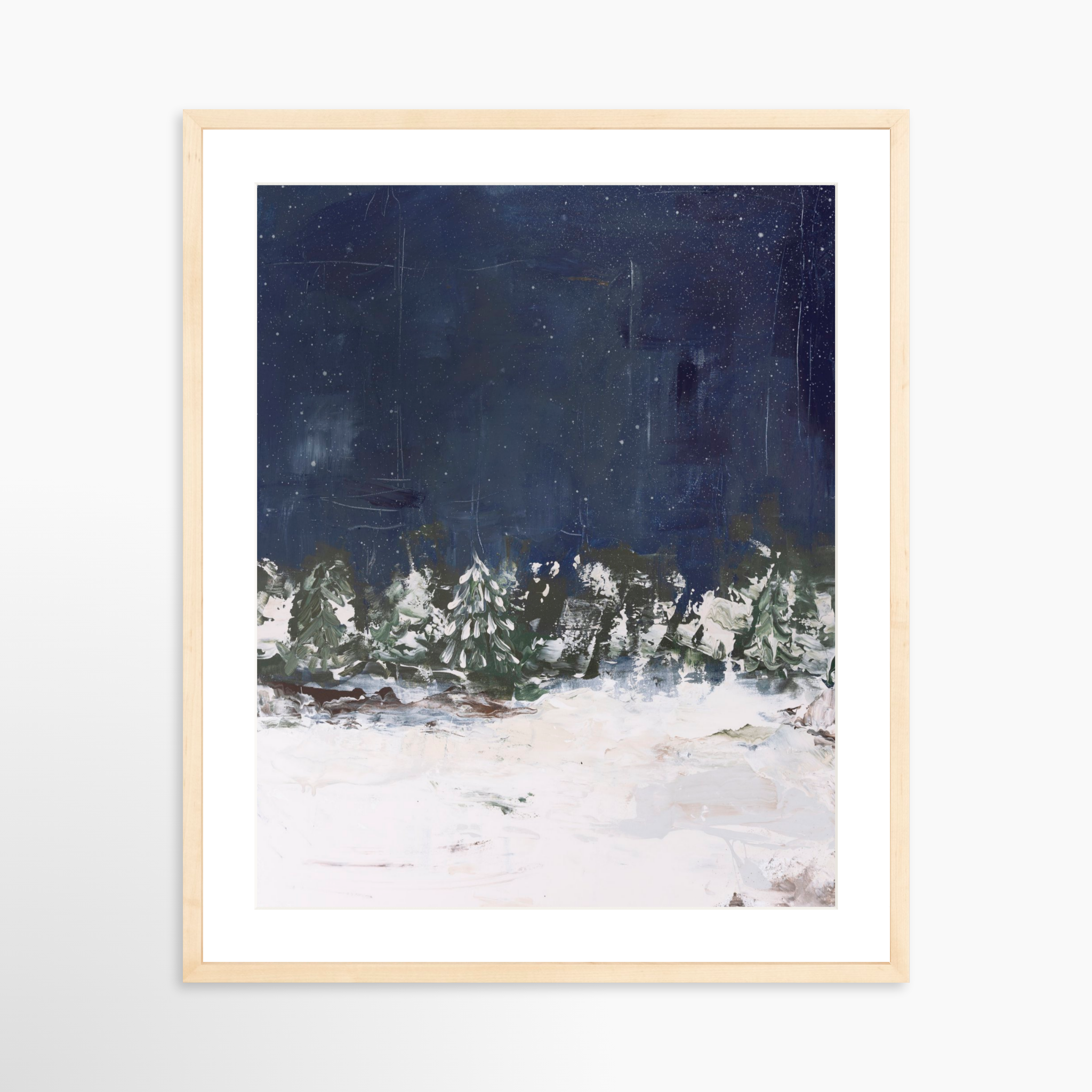 20x25 / Natural Frame + White Mat