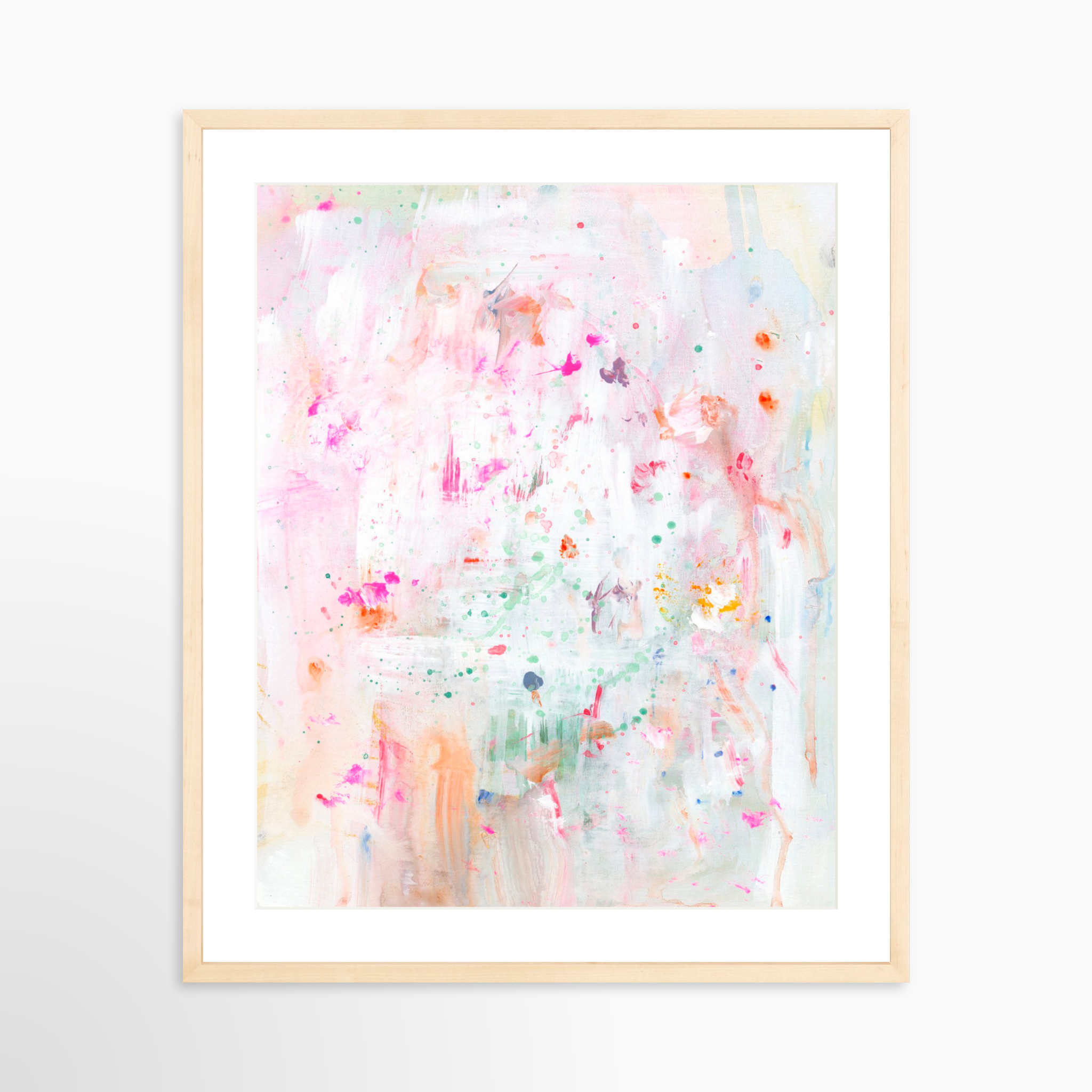 20x25 / Natural Frame + White Mat