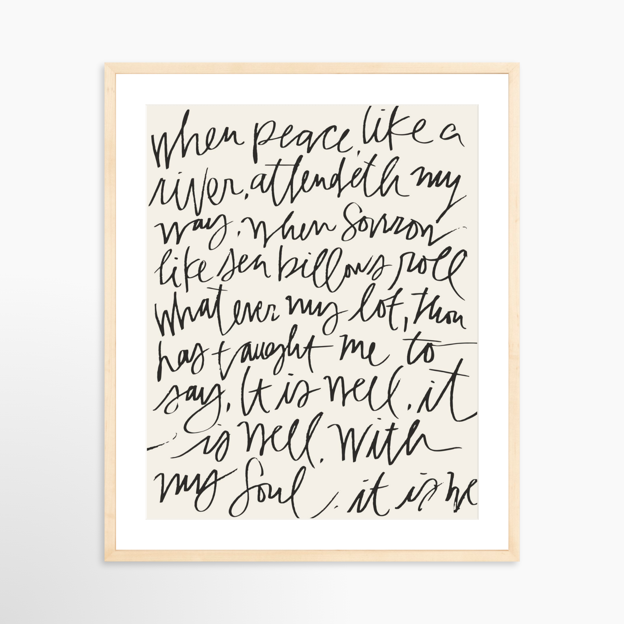 20x25 / Natural Frame + White Mat