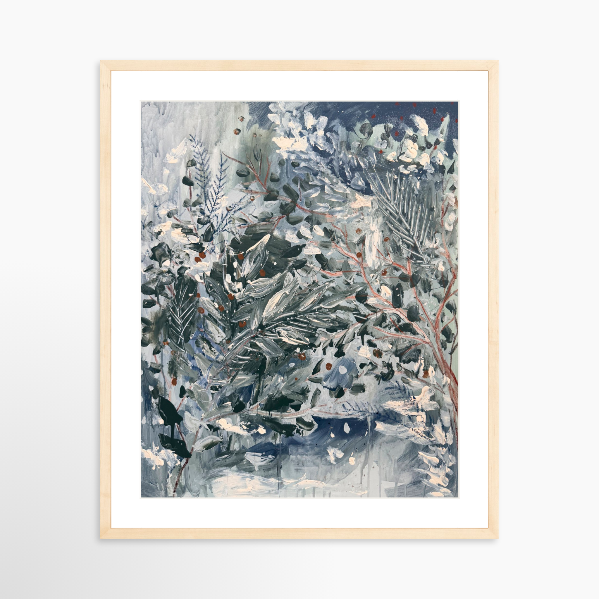 20x25 / Natural Frame + White Mat