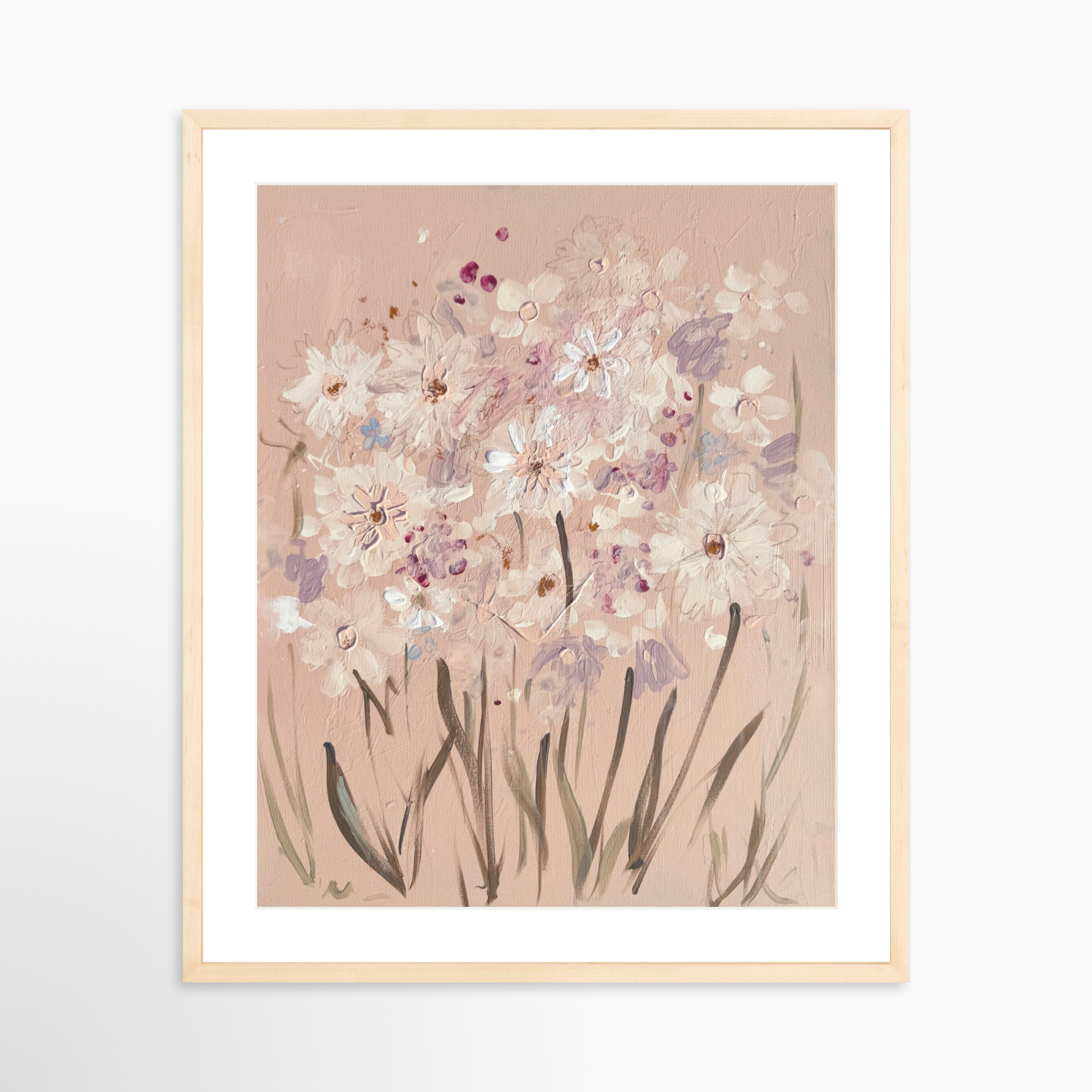 20x25 / Natural Frame + White Mat