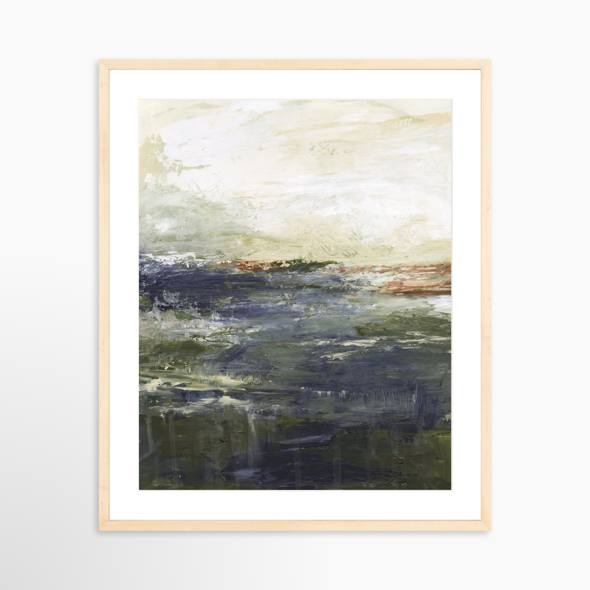 20x25 / Natural Frame + White Mat