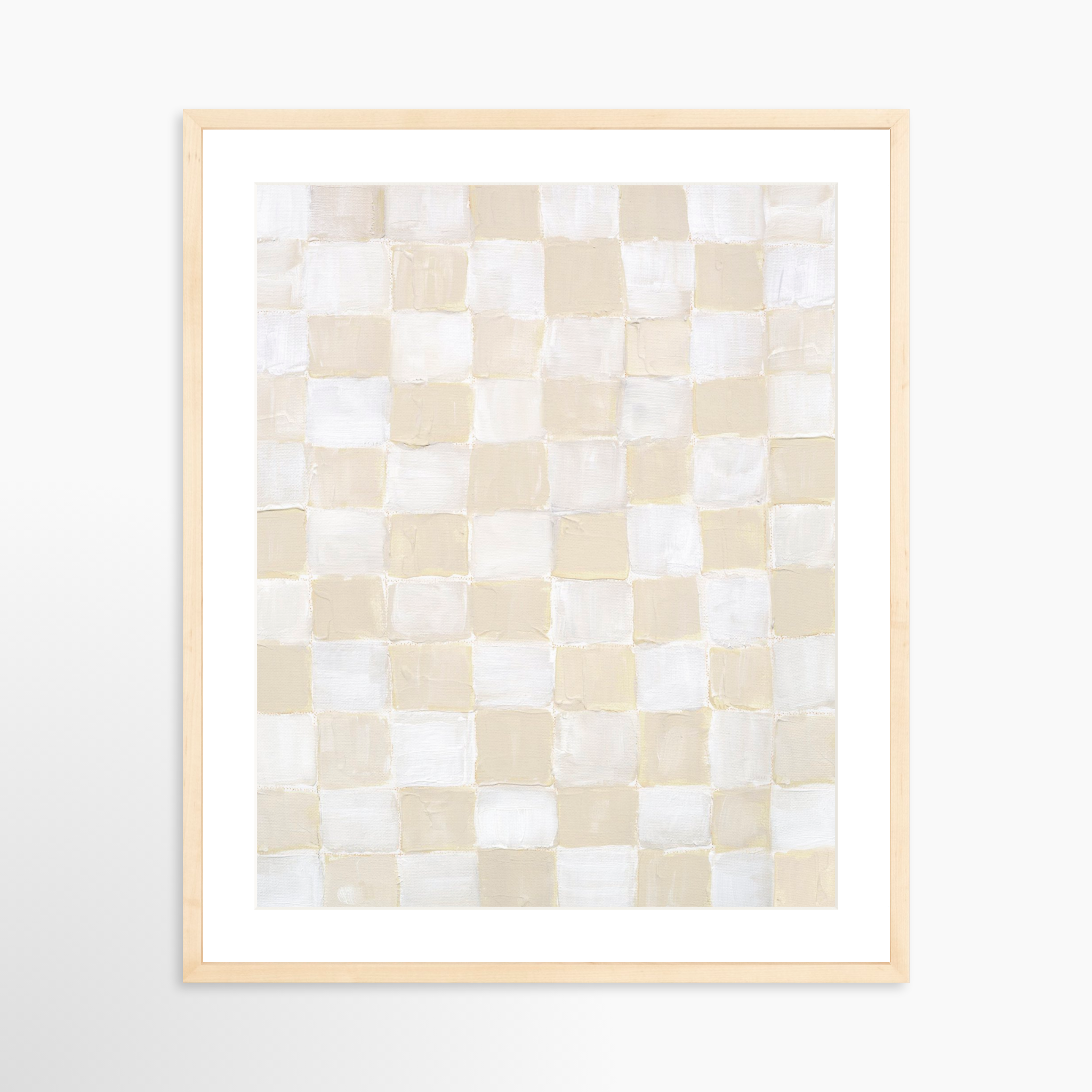 20x25 / Natural Frame + White Mat