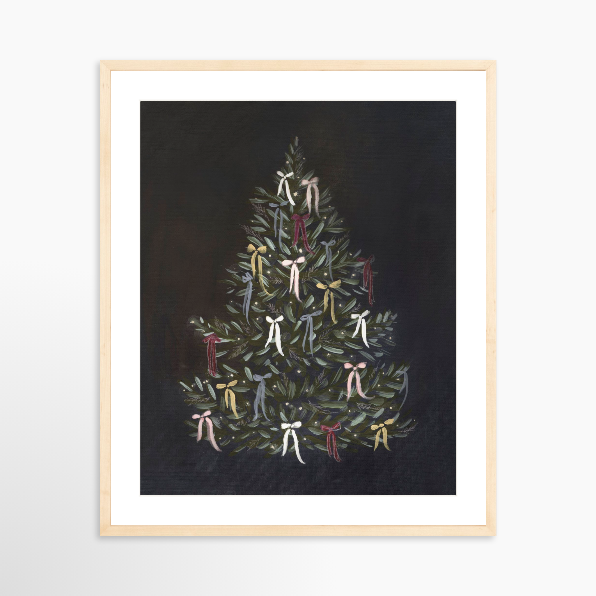 20x25 / Natural Frame + White Mat