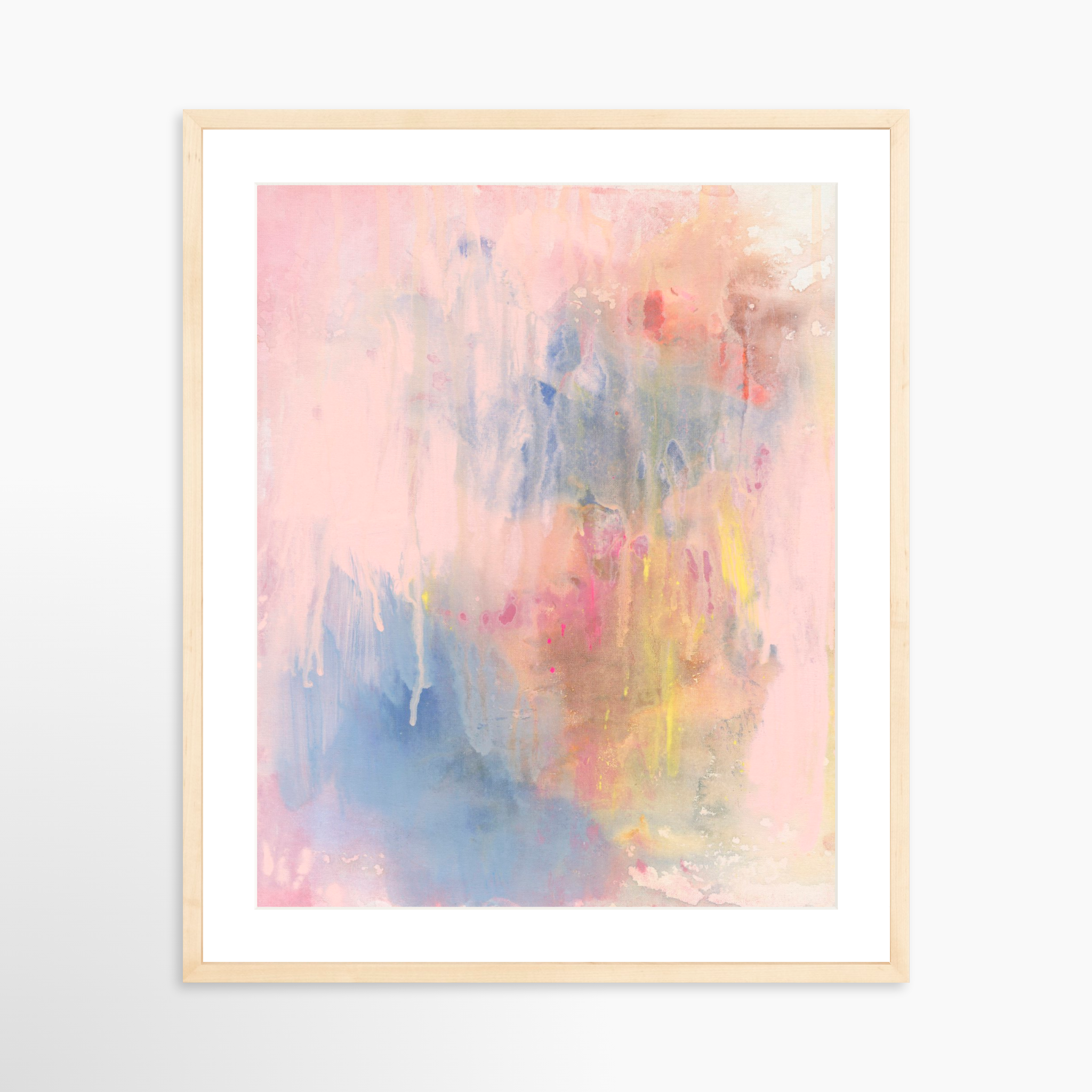 20x25 / Natural Frame + White Mat