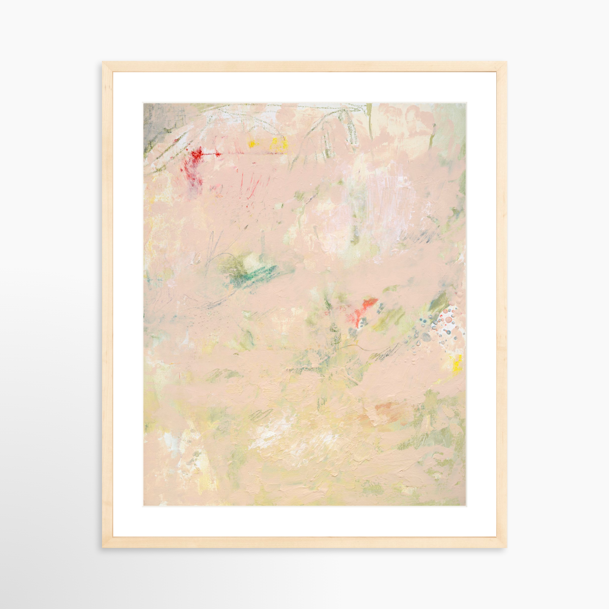 20x25 / Natural Frame + White Mat