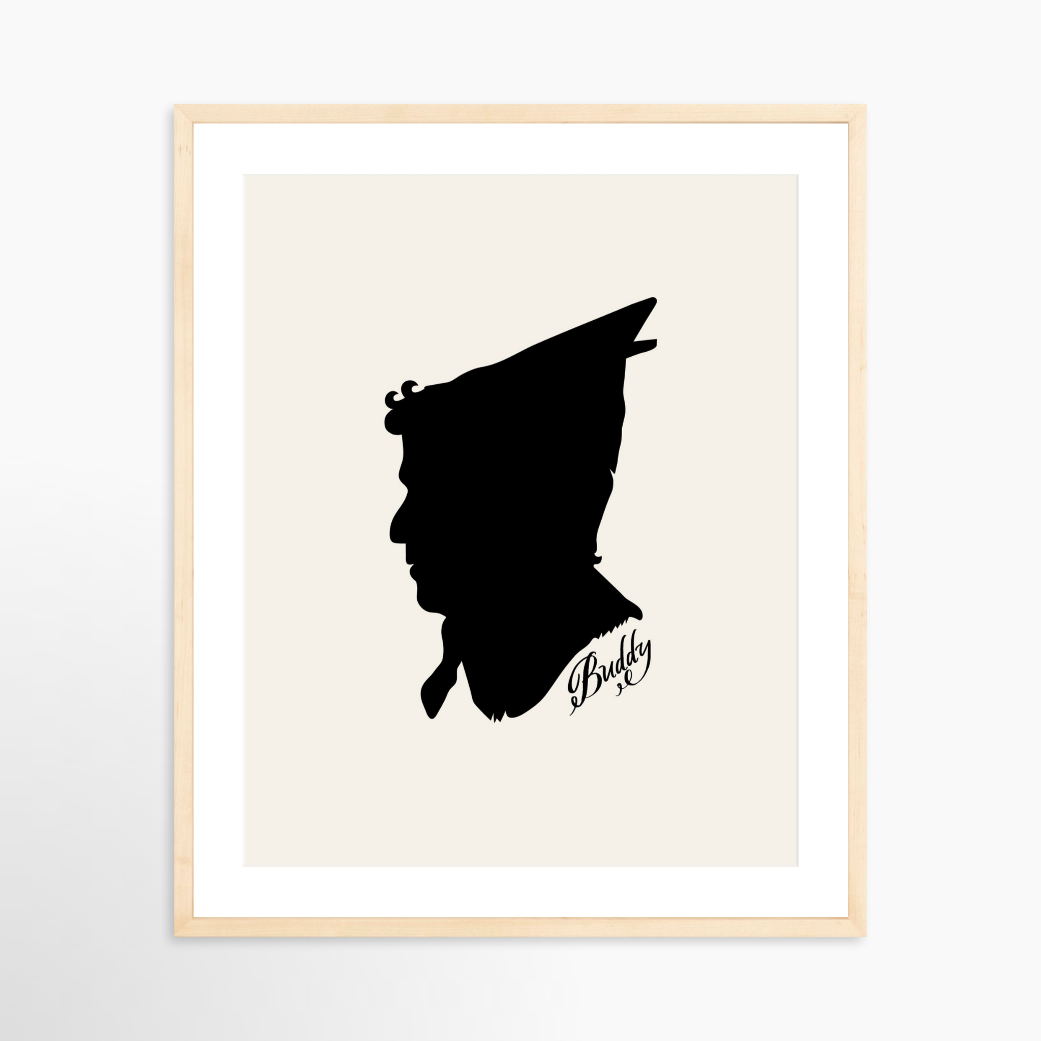 20x25 / Natural Frame + White Mat