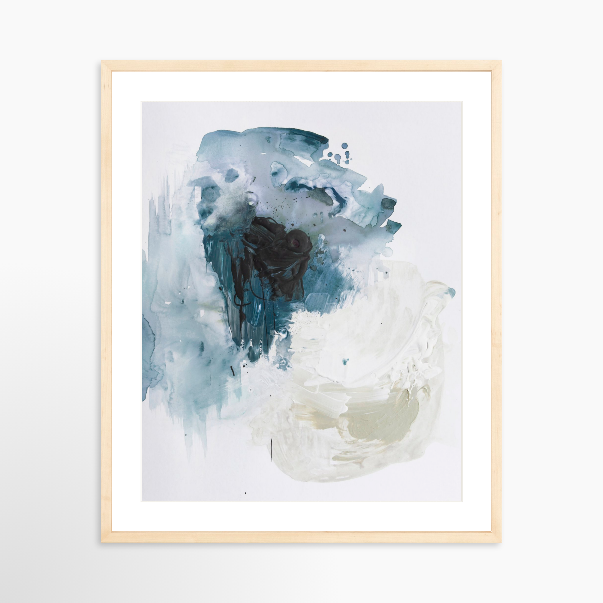 20x25 / Natural Frame + White Mat