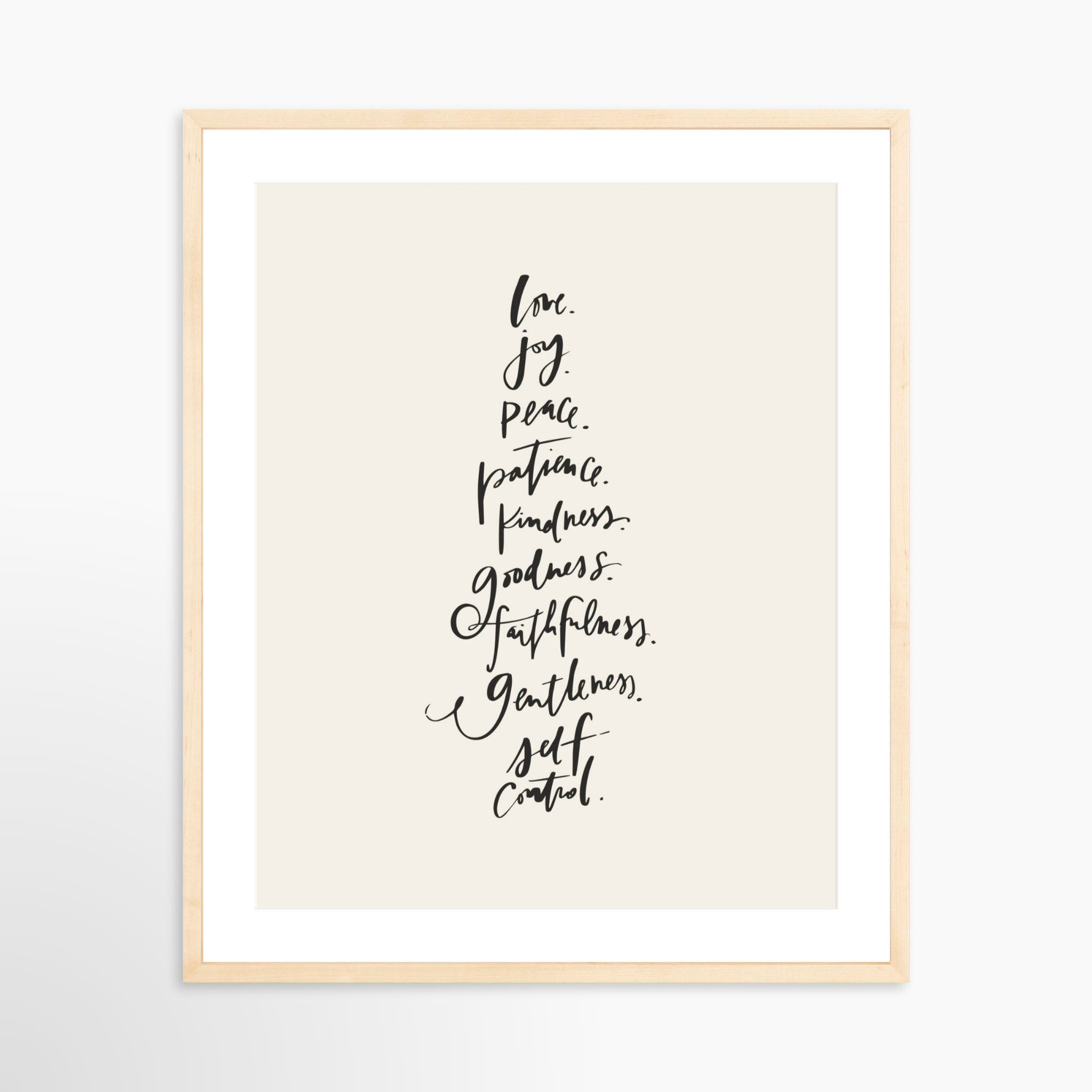 20x25 / Natural Frame + White Mat