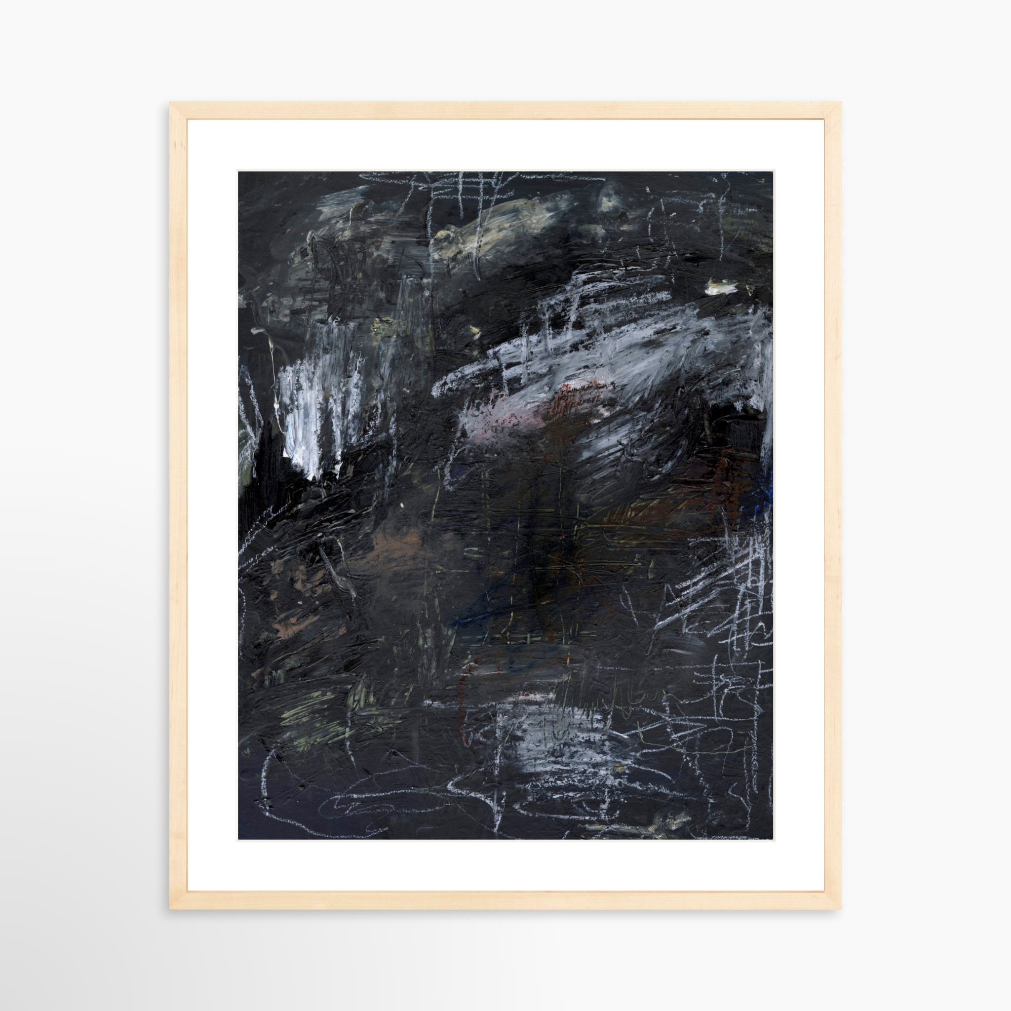 20x25 / Natural Frame + White Mat