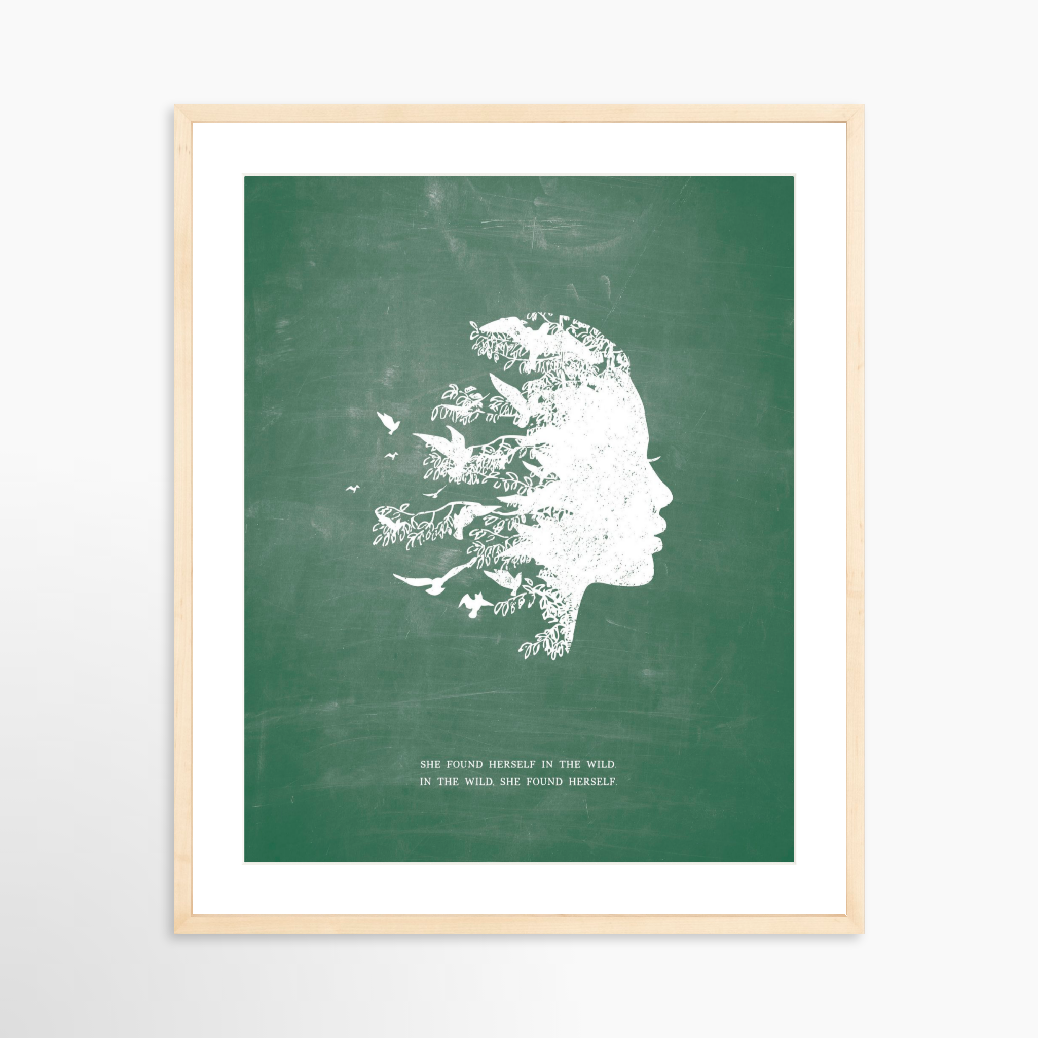 20x25 / Natural Frame + White Mat