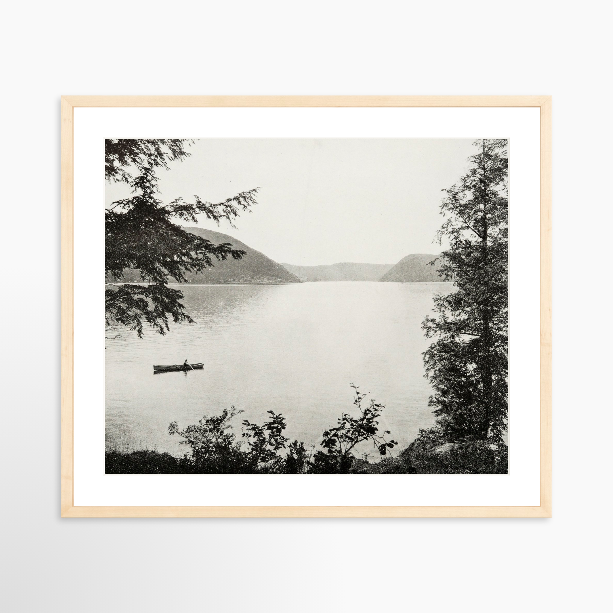 25x20 / Natural Frame + White Mat